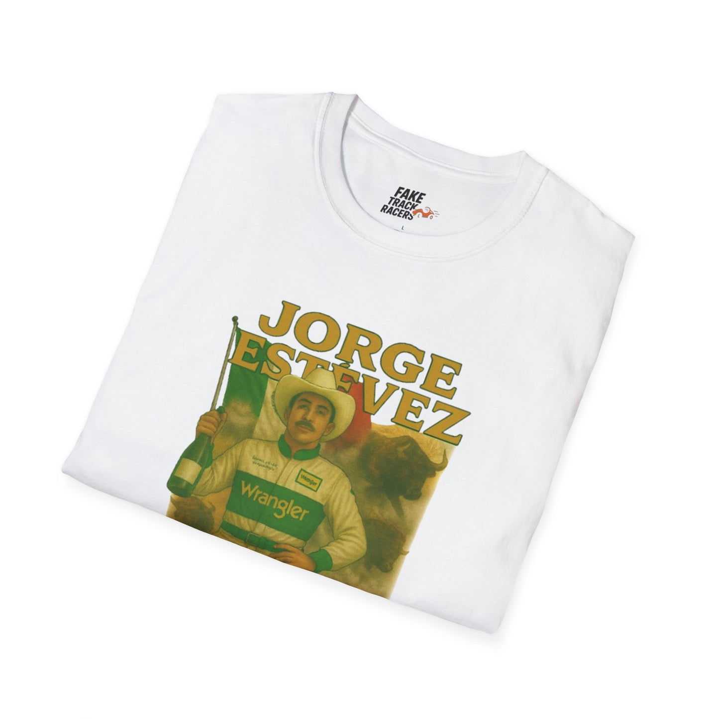 Vintage Style 90s Racing Tee Shirt JORGE ESTEVEZ Cerveza Champ Fake Track Racers