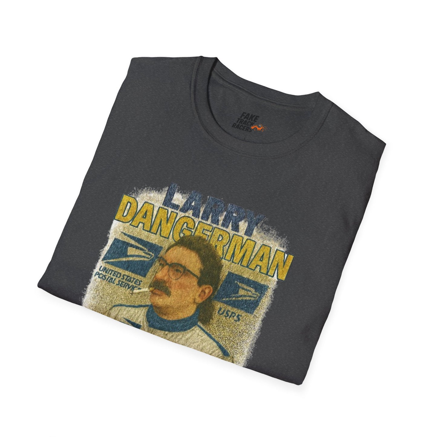 Vintage Style 90s Racing Tee Shirt LARRY DANGERMAN Deliver Shirt Fake Track Racers