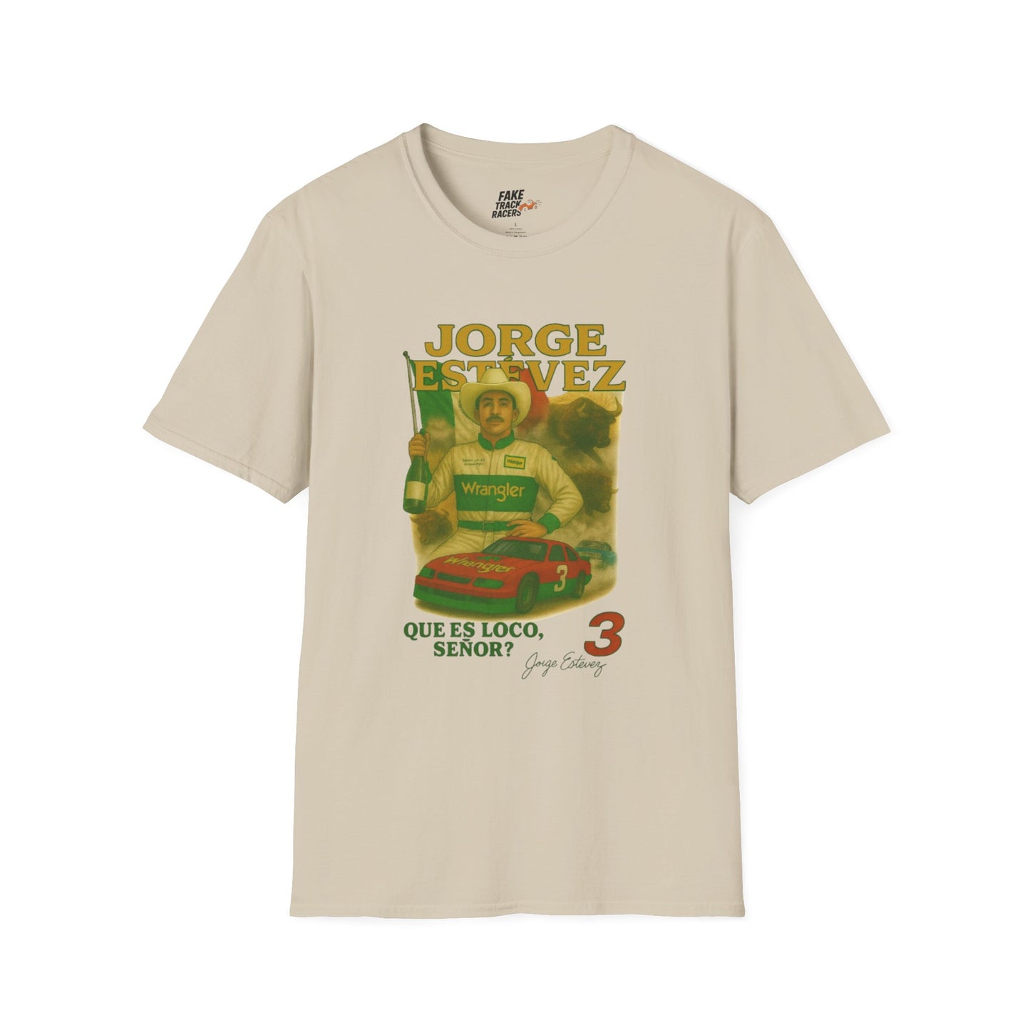 Vintage Style 90s Racing Tee Shirt JORGE ESTEVEZ Cerveza Champ Fake Track Racers