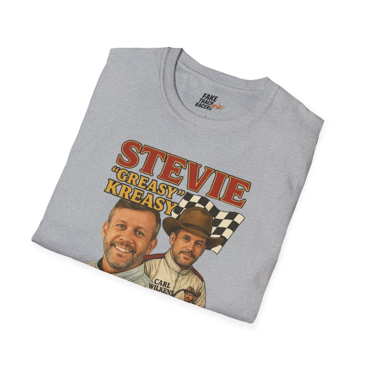 Vintage Style 90s Racing Tee Shirt STEVIE KREASY Whiskey Fake Track Racers