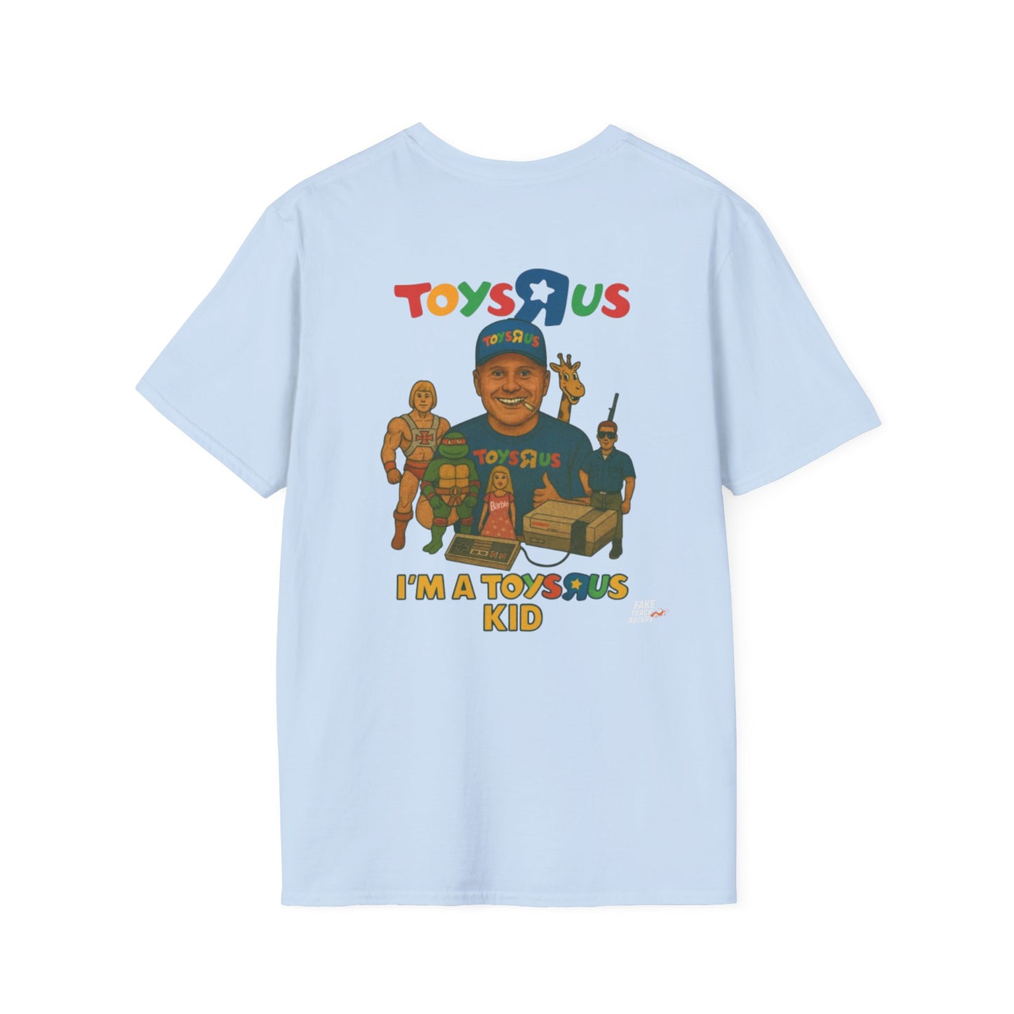 Vintage Style 90s Racing Tee Shirt BUDDY DINKKE Toys R Us Shirt Fake Track Racers