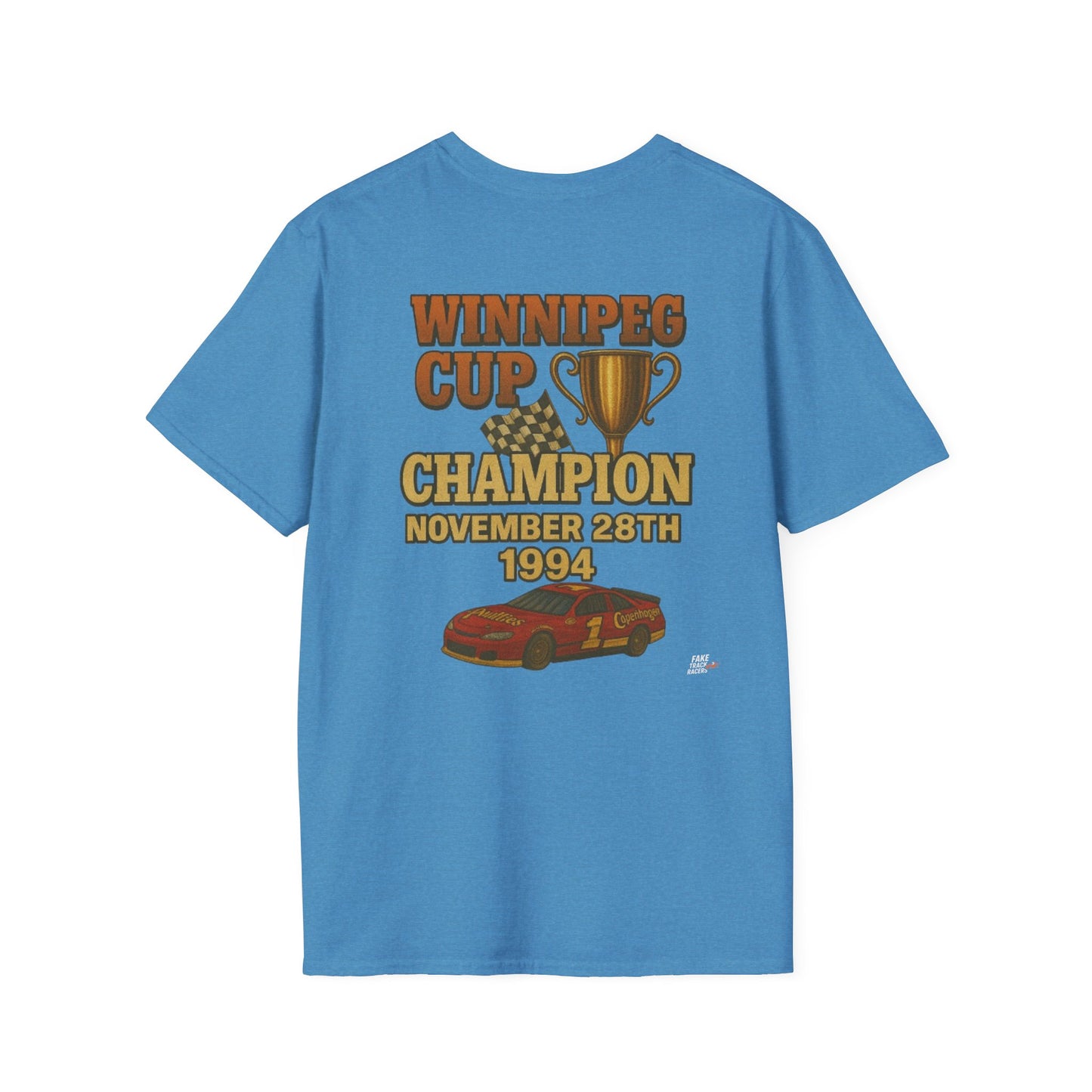 Vintage 90s Racing Tee Shirt RHETT COWAN, Fake Track Racing Shirt