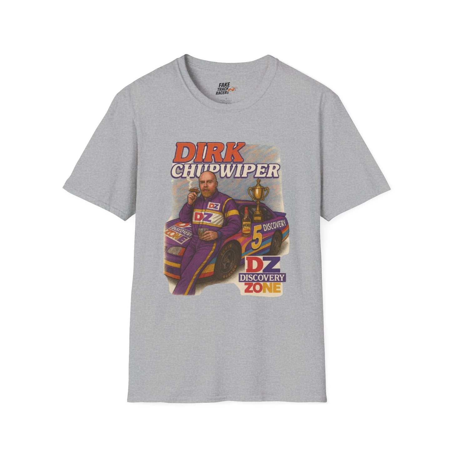 Vintage Style 90s Racing Tee DIRK CHUPWIPER DZ Fake Track Racers