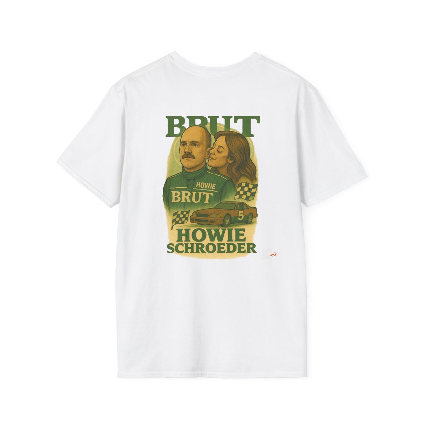 Vintage Style 90s Racing Tee Shirt HOWIE SCHROEDER Brut Fake Track Racers