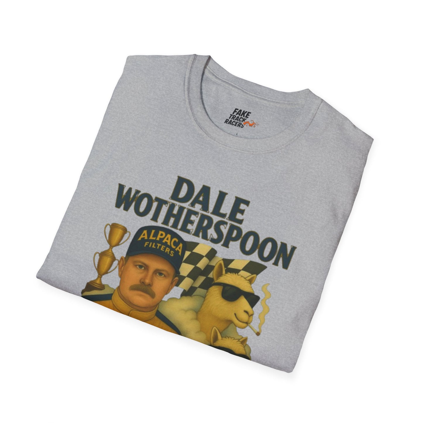 Vintage Style 90s Racing Tee Shirt DALE WOTHERSPOON Alpaca Fake Track Racers