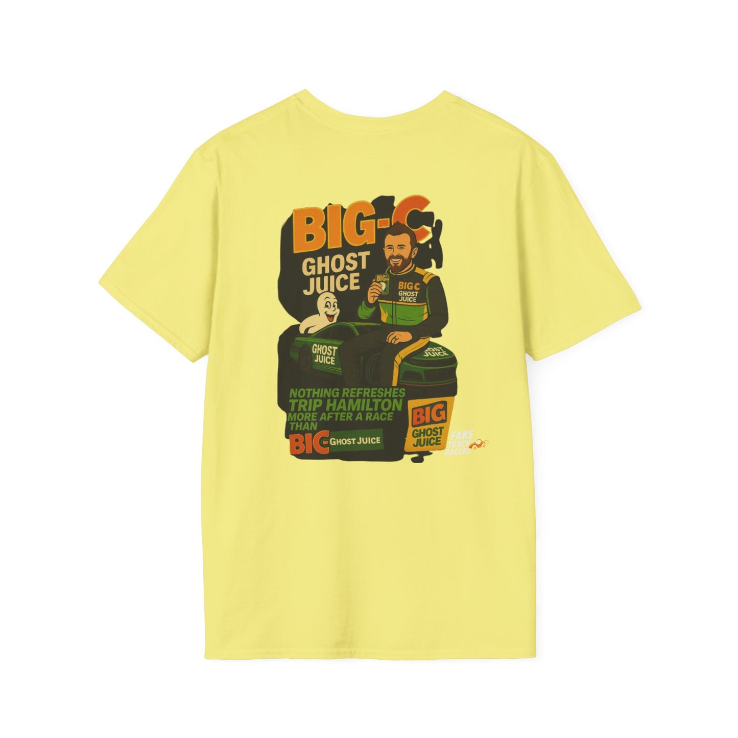 Vintage Style 90s Racing Tee Shirt TRIP HAMILTON BigC Fake Track Racers
