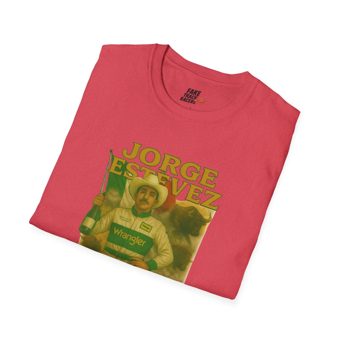 Vintage Style 90s Racing Tee Shirt JORGE ESTEVEZ Cerveza Champ Fake Track Racers