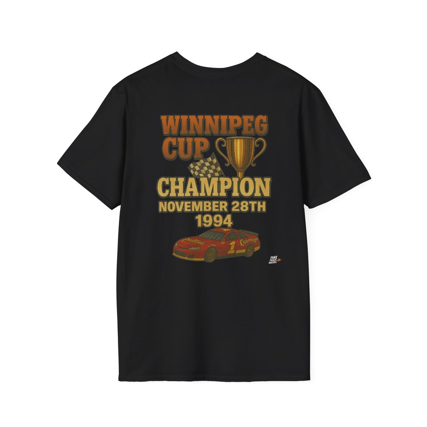 Vintage 90s Racing Tee Shirt RHETT COWAN, Fake Track Racing Shirt