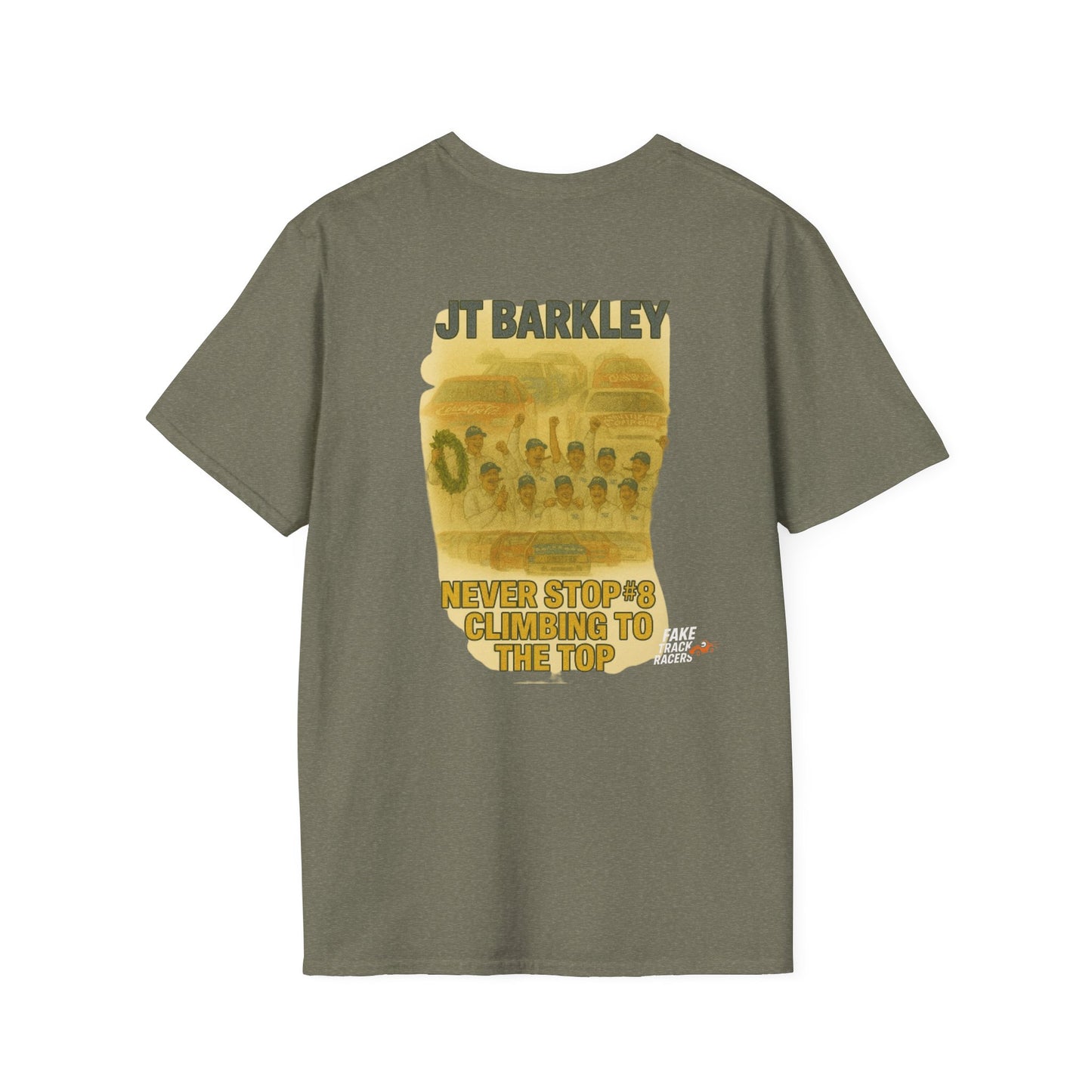 Vintage Style 90s Racing Tee Shirt JT BARKLEY Champion Shirt Fake Track Racers
