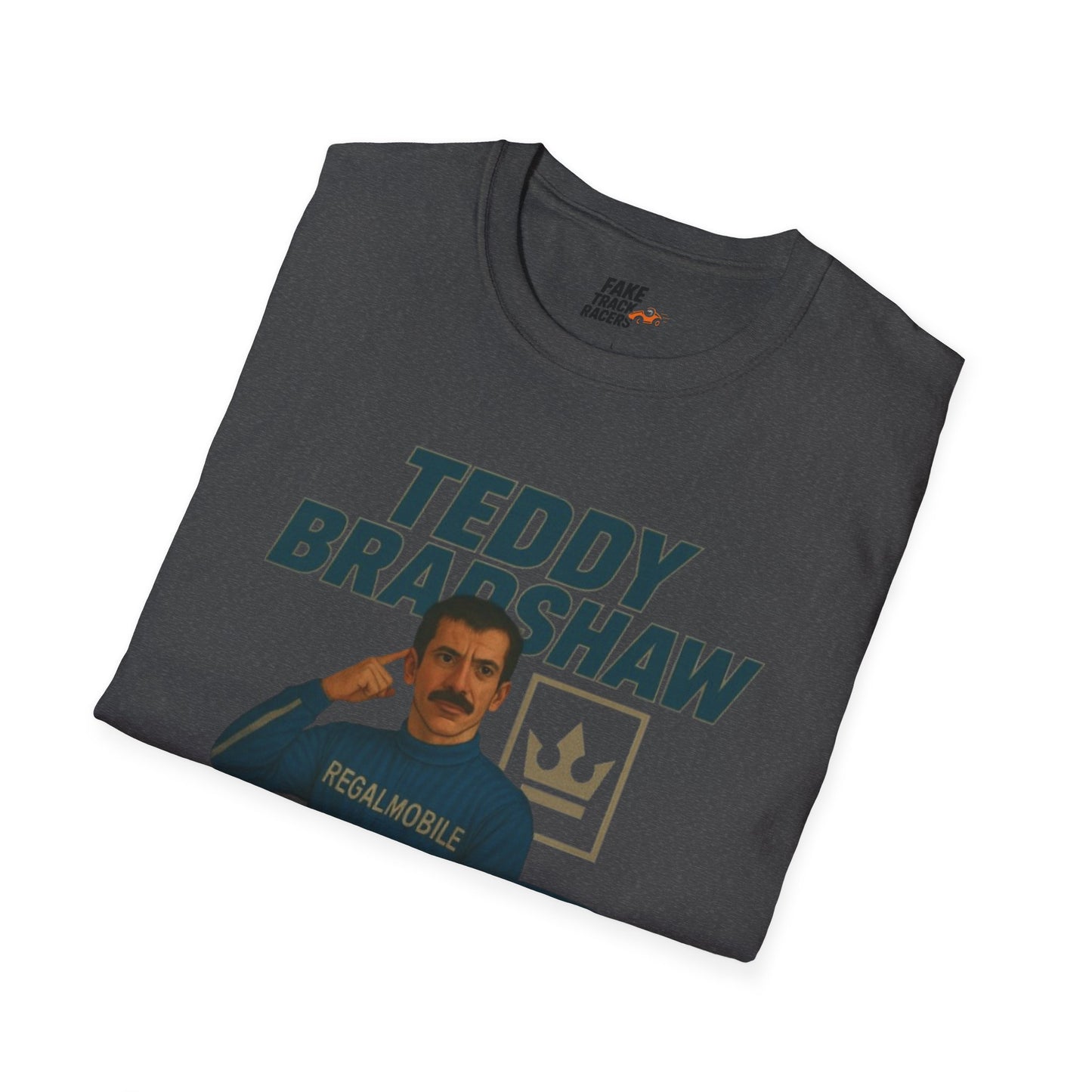 Vintage Style 90s Racing Tee Shirt TEDDY BRADSHAW Regal Fake Track Racers