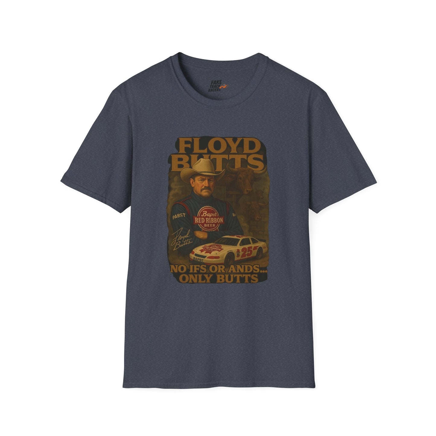 Vintage Style 90s Racing Tee Shirt FLOYD BUTTS Bapst Fake Track Racers