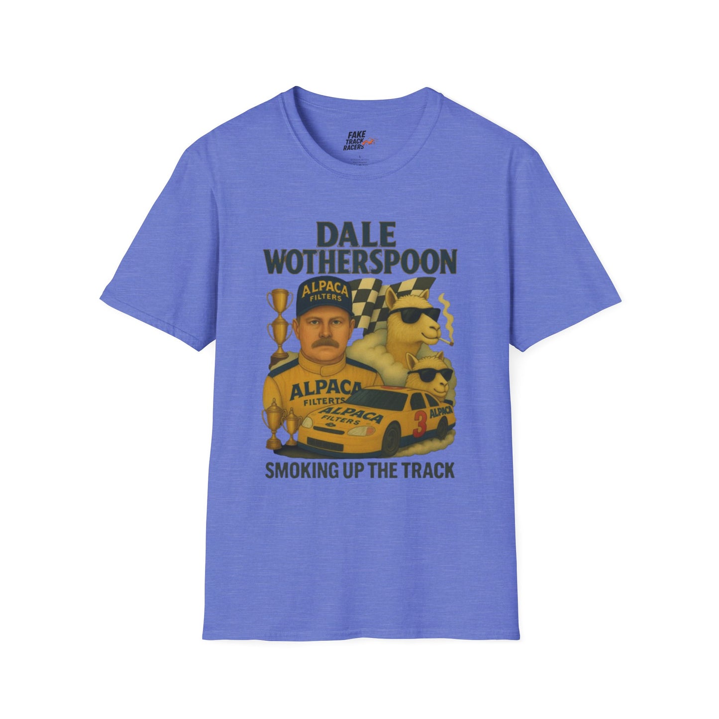 Vintage Style 90s Racing Tee Shirt DALE WOTHERSPOON Alpaca Fake Track Racers