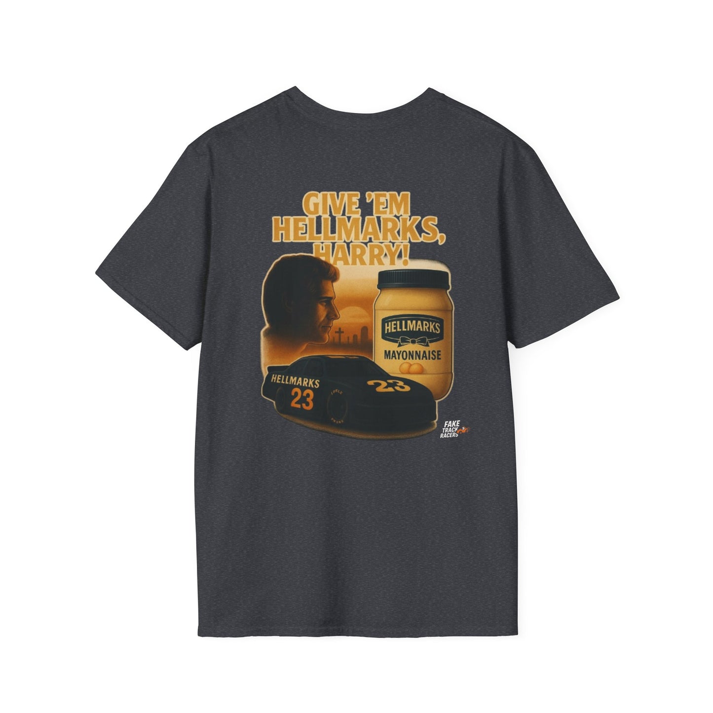 Vintage Style 90s Racing Tee Shirt HARRY MAPLETHORPE Hellmark's Fake Track Racers