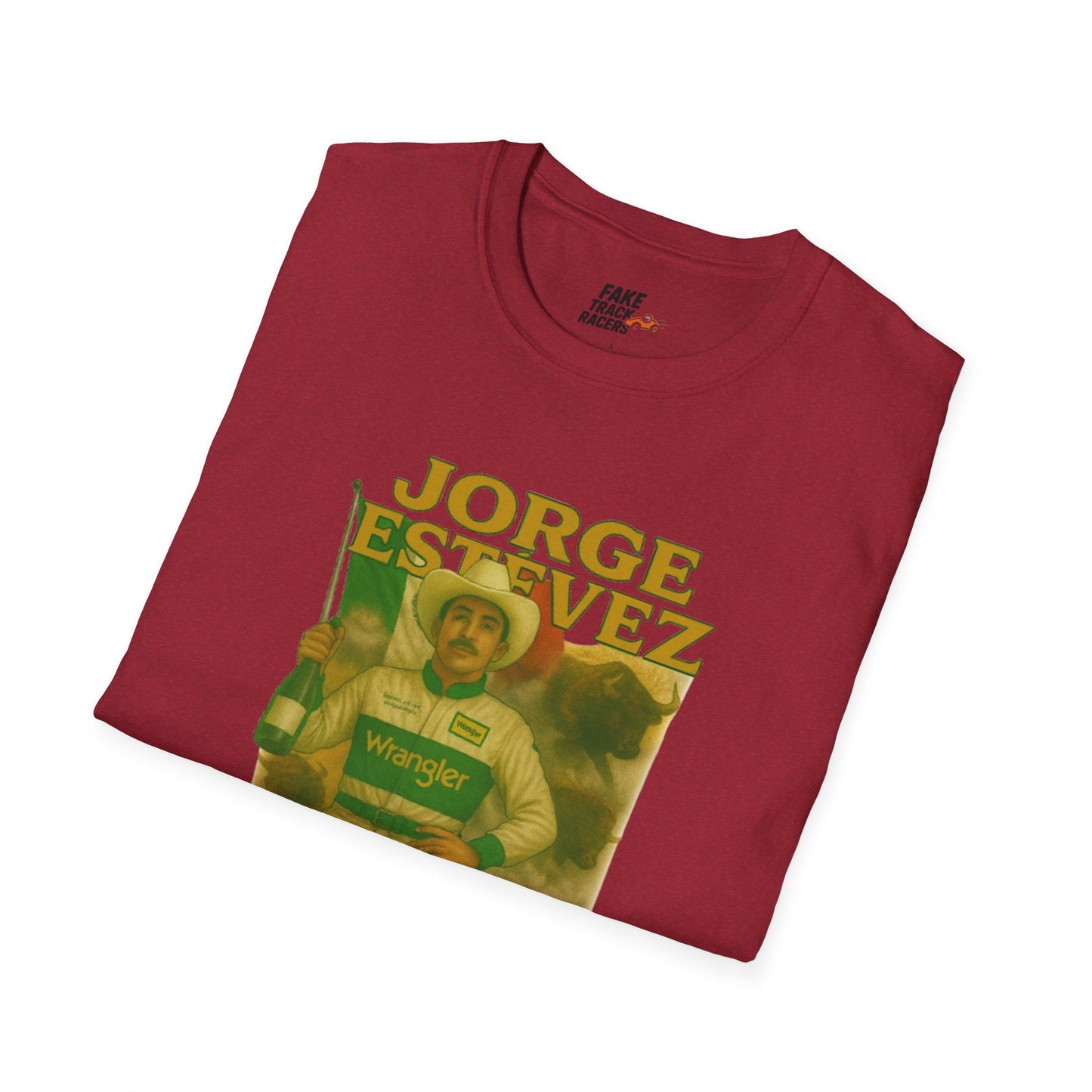 Vintage Style 90s Racing Tee Shirt JORGE ESTEVEZ Cerveza Champ Fake Track Racers