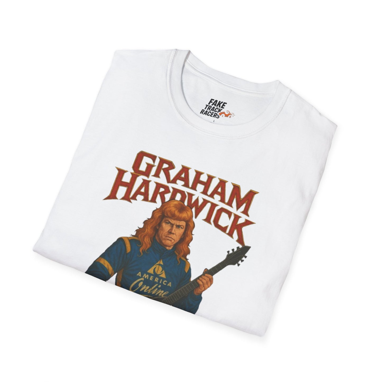 Vintage Style 90s Racing Tee Shirt GRAHAM HARDWICK AOL Fake Track Racers