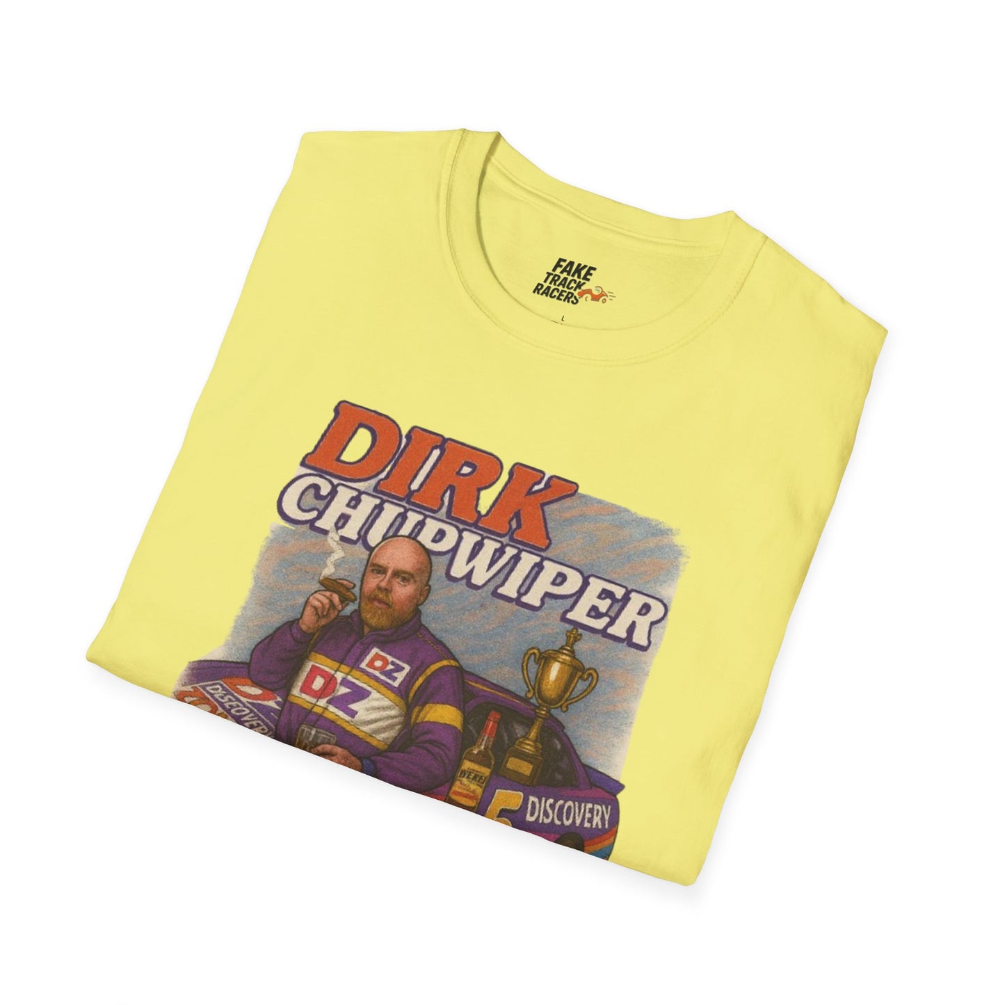 Vintage Style 90s Racing Tee DIRK CHUPWIPER DZ Fake Track Racers