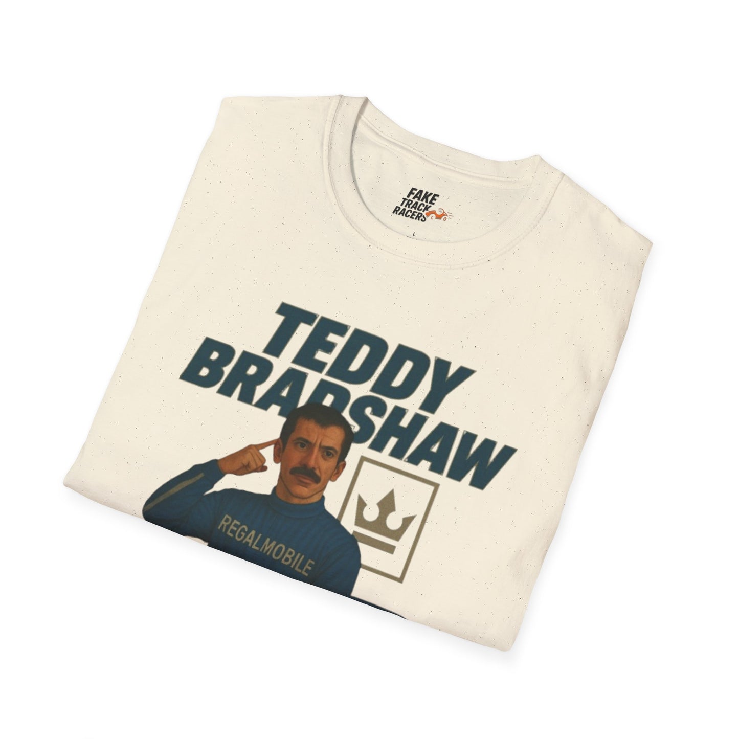 Vintage Style 90s Racing Tee Shirt TEDDY BRADSHAW Regal Fake Track Racers
