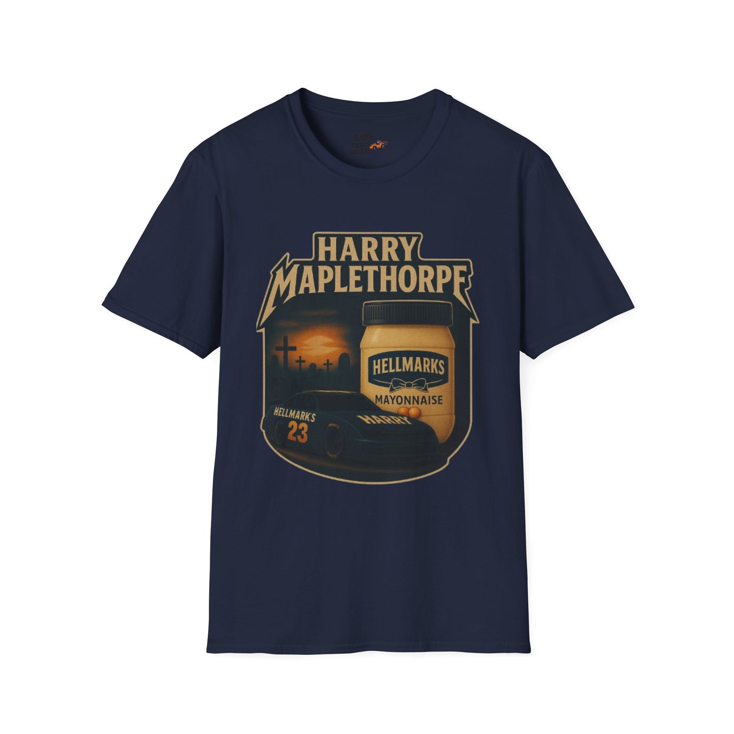 Vintage Style 90s Racing Tee Shirt HARRY MAPLETHORPE Hellmark's Fake Track Racers