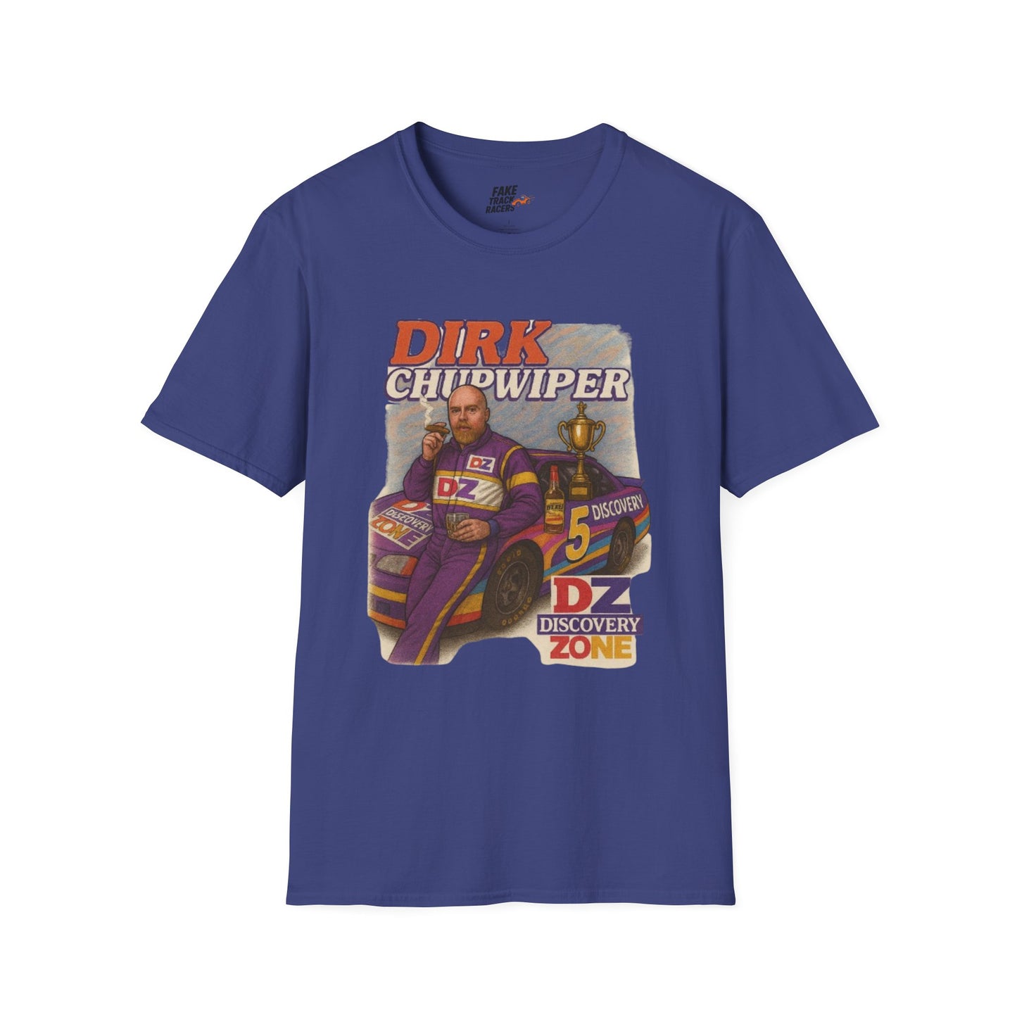 Vintage Style 90s Racing Tee DIRK CHUPWIPER DZ Fake Track Racers