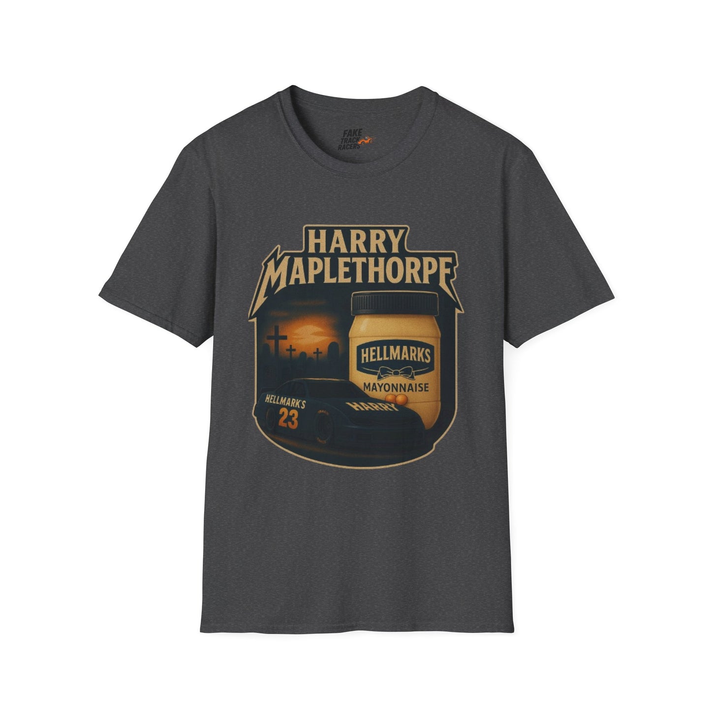 Vintage Style 90s Racing Tee Shirt HARRY MAPLETHORPE Hellmark's Fake Track Racers