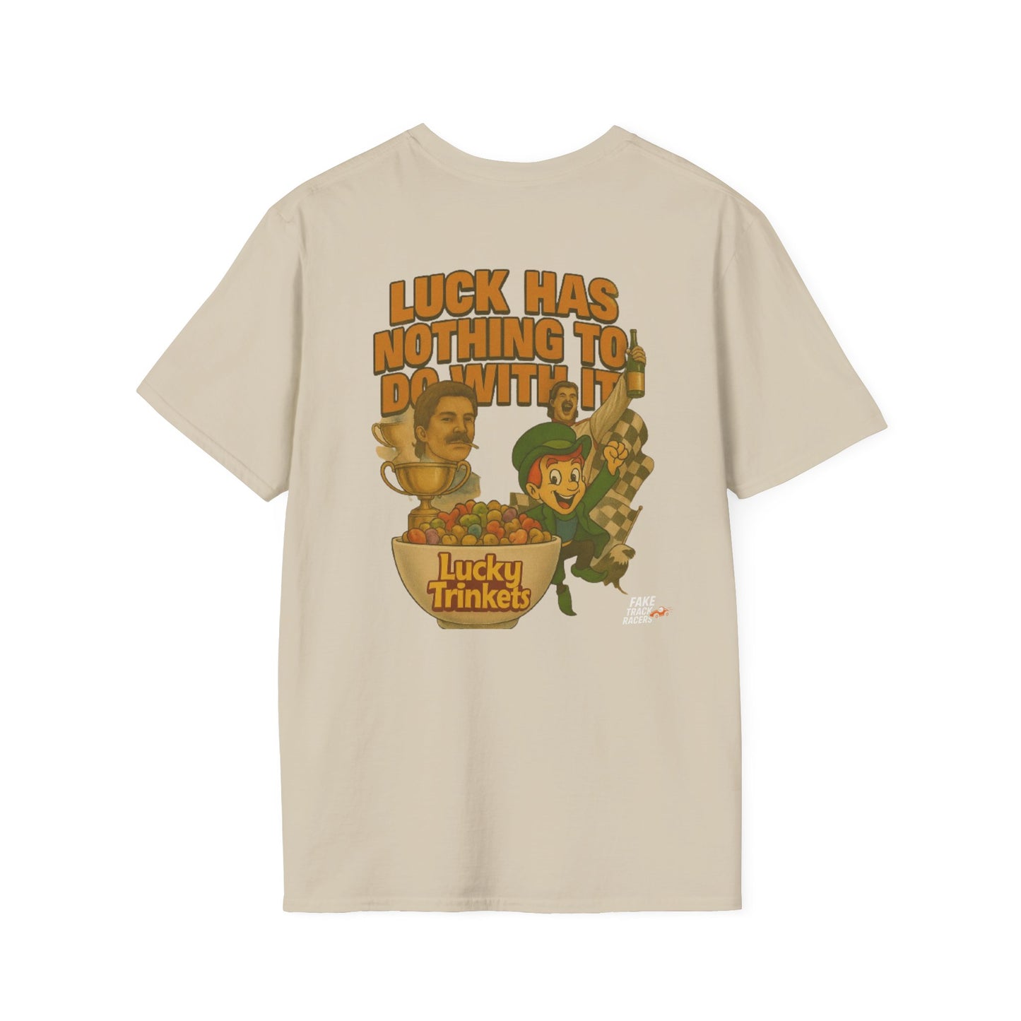 Vintage Style 90s Racing Tee Shirt JAKE OHOULAHAN Lucky Trinkets Fake Track Racers