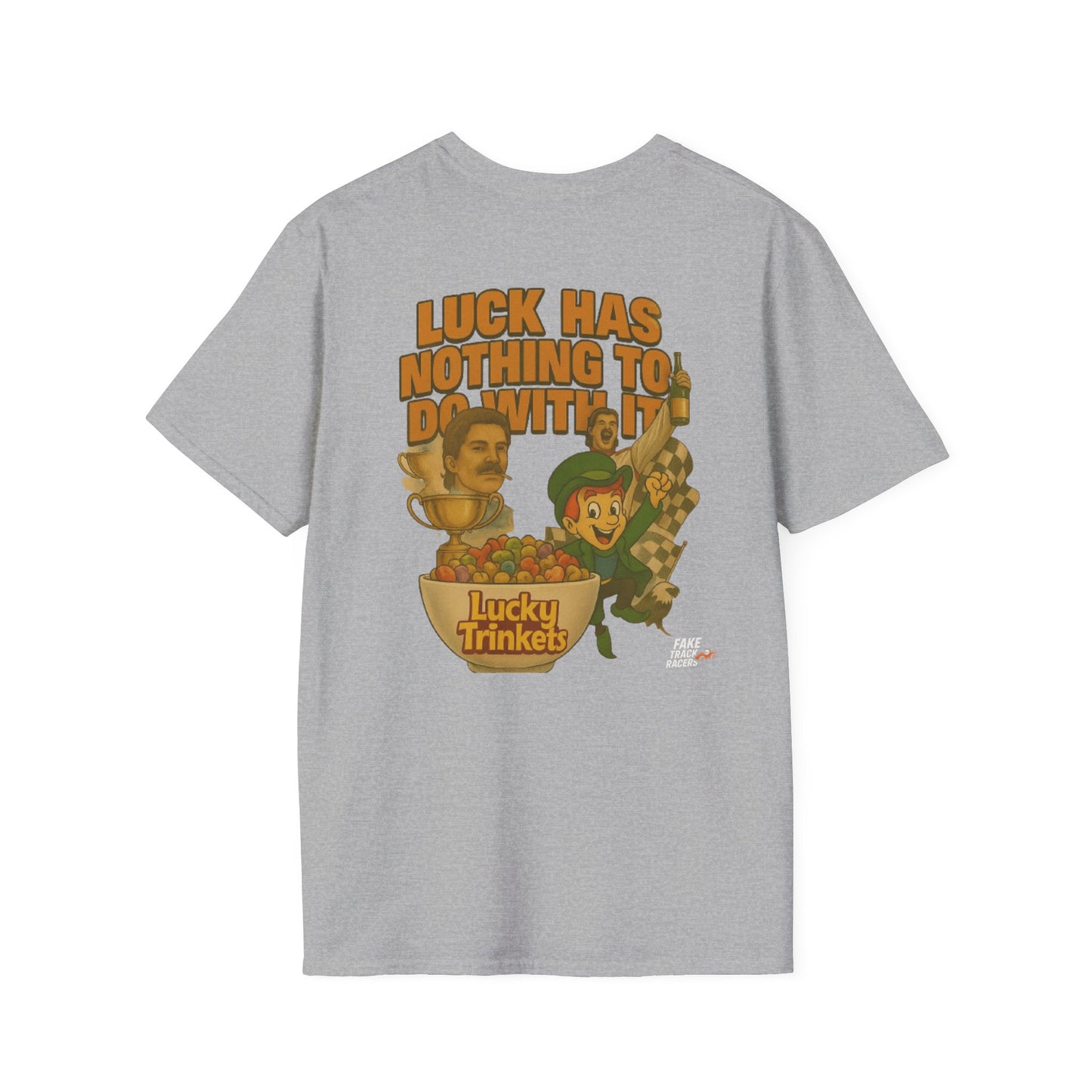 Vintage Style 90s Racing Tee Shirt JAKE OHOULAHAN Lucky Trinkets Fake Track Racers