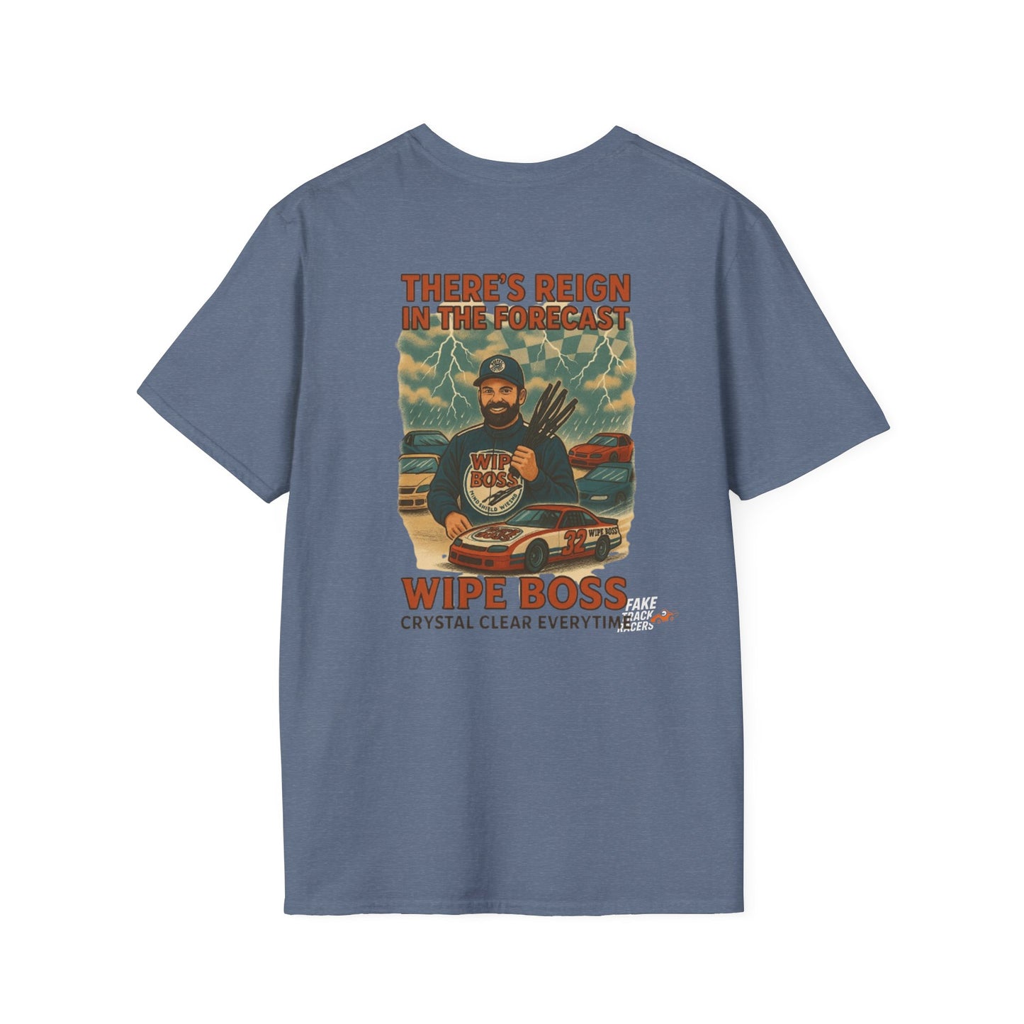 Vintage Style 90s Racing Tee Shirt STEWART STORM Wipe Boss Fake Track Racers