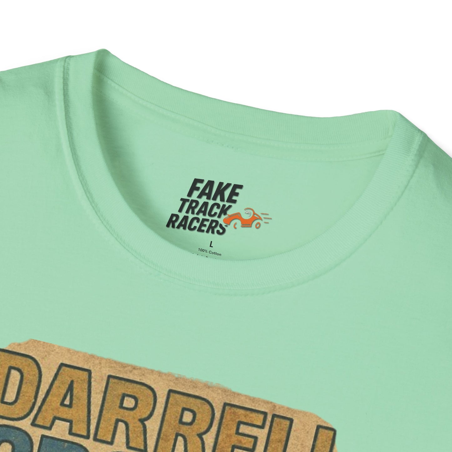Vintage Style 90s Racing Tee Shirt DARRELL CROSBY Blockbuster Fake Track Racers