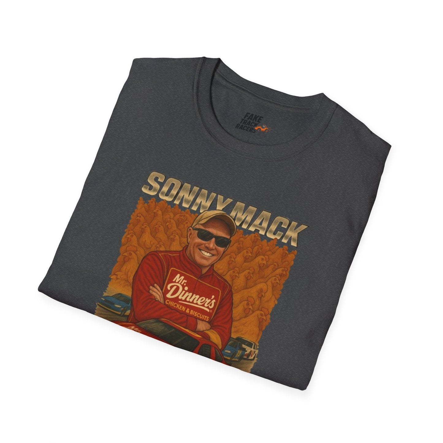 Vintage Style 90s Racing Tee Shirt SONNY MACK Mr Dinners Fake Track Racers