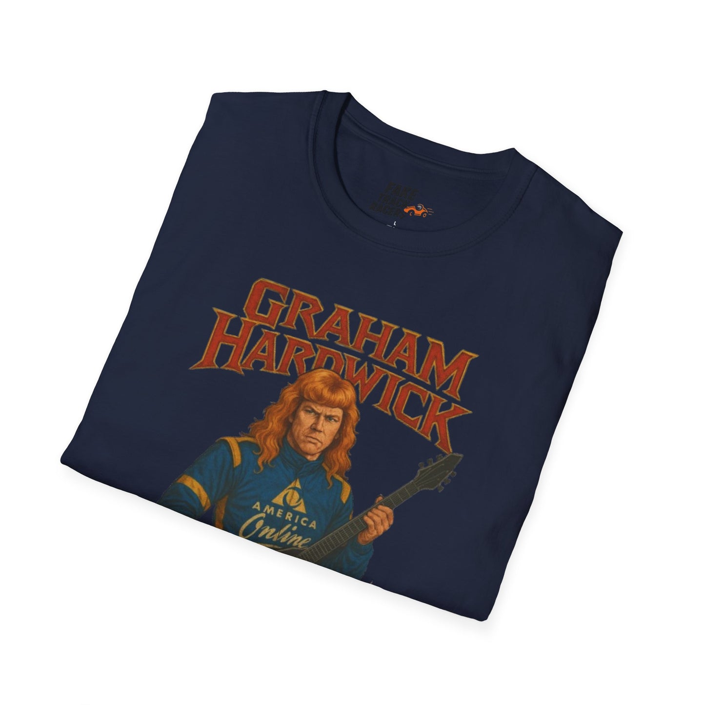 Vintage Style 90s Racing Tee Shirt GRAHAM HARDWICK AOL Fake Track Racers