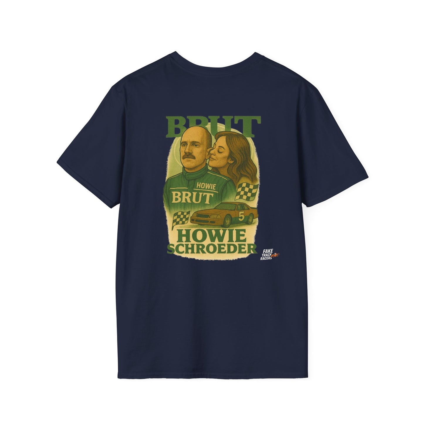 Vintage Style 90s Racing Tee Shirt HOWIE SCHROEDER Brut Fake Track Racers