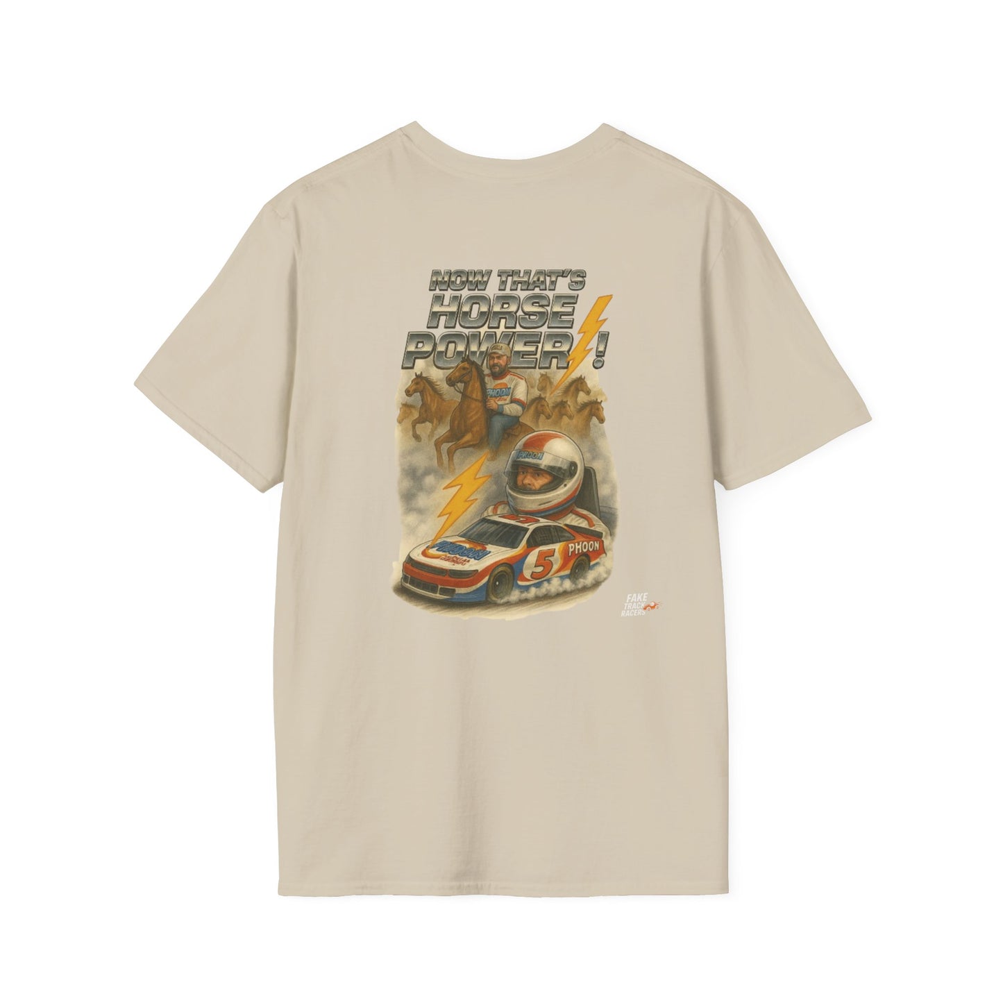 Vintage Style 90s Racing Tee Shirt RICKY MORTIMER PHOON Fake Track Racers