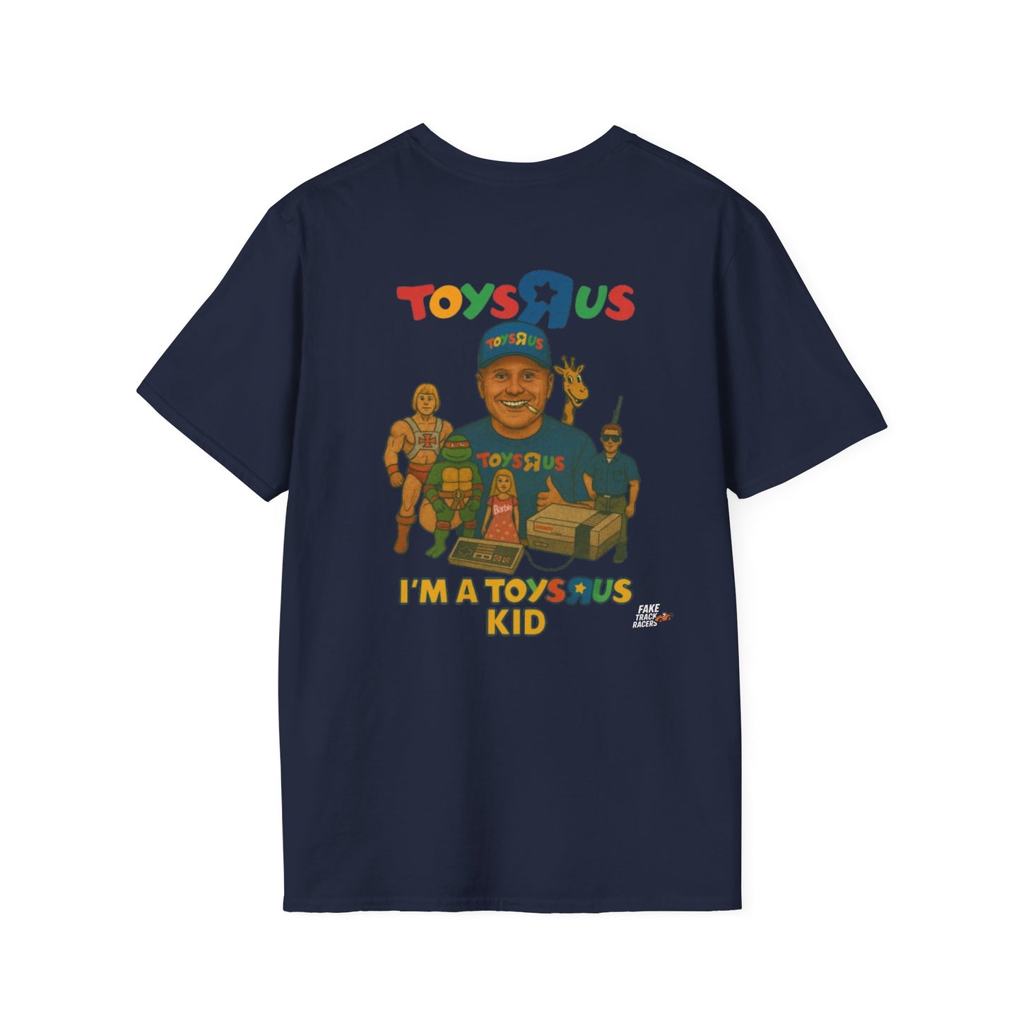 Vintage Style 90s Racing Tee Shirt BUDDY DINKKE Toys R Us Shirt Fake Track Racers