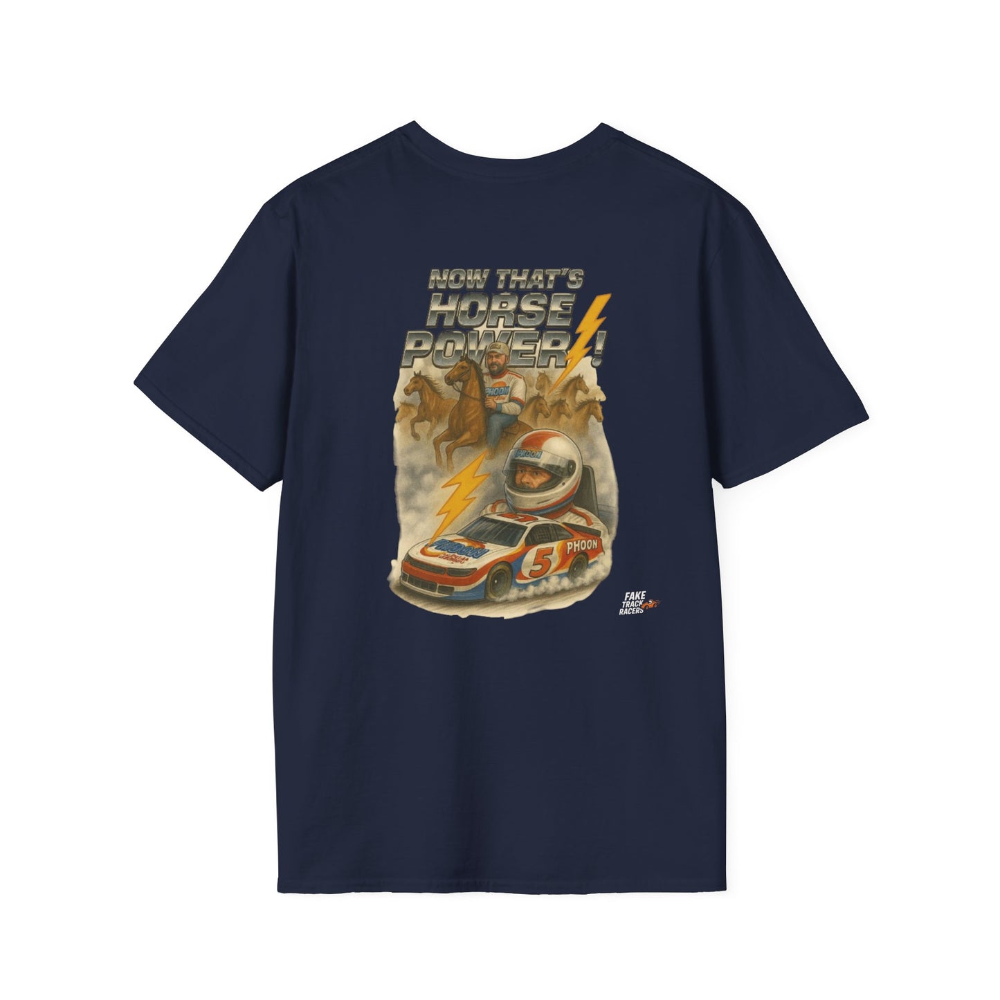 Vintage Style 90s Racing Tee Shirt RICKY MORTIMER PHOON Fake Track Racers