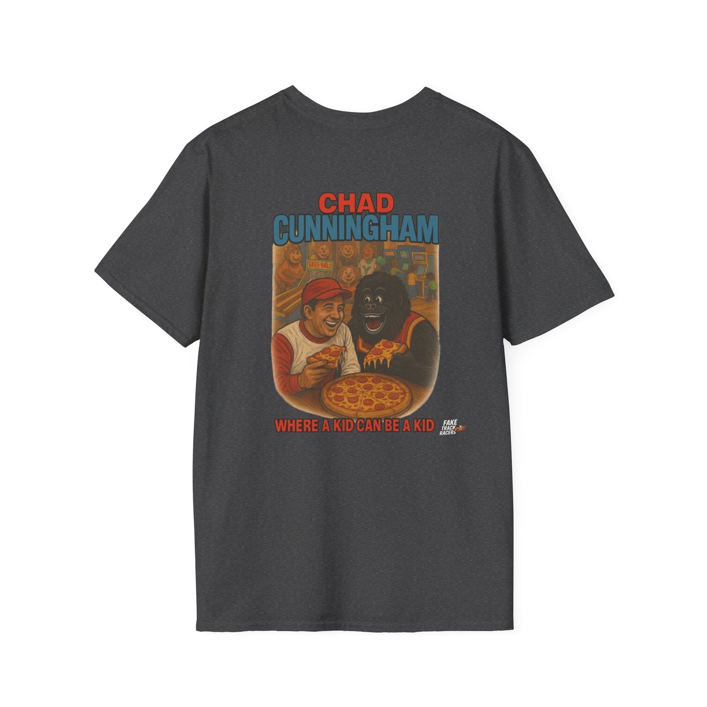 Vintage Style 90s Racing Tee Shirt CHAD CUNNINGHAM Showbiz Fake Track Racers