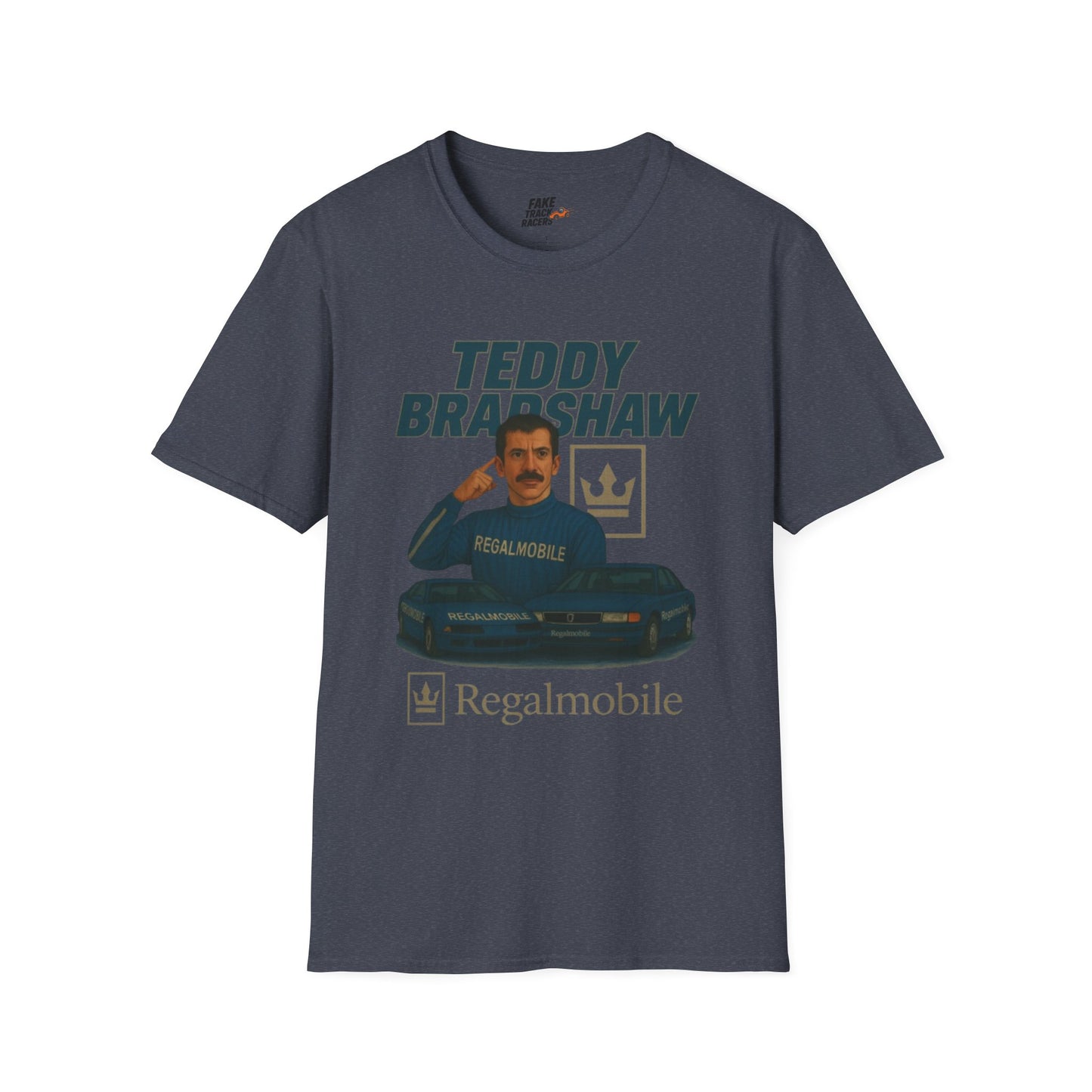Vintage Style 90s Racing Tee Shirt TEDDY BRADSHAW Regal Fake Track Racers