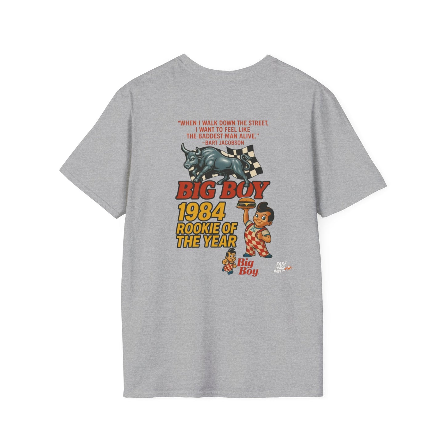 Vintage Style 90s Racing Tee Shirt BART JACOBSON Baddest Fake Track Racers
