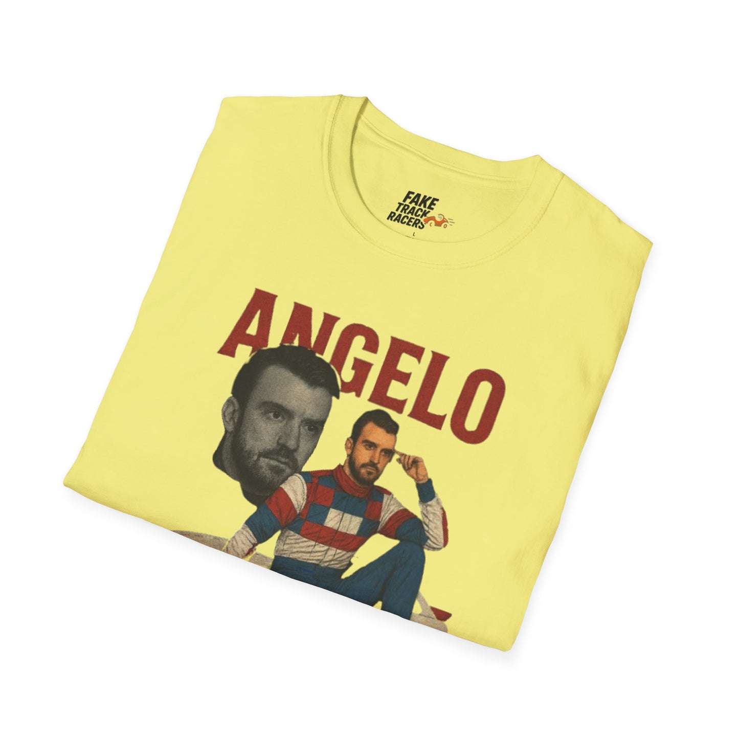 Vintage Style 90s Racing Tee Shirt ANGELO DILLINGHAM Ocean Pacific Fake Track Racers