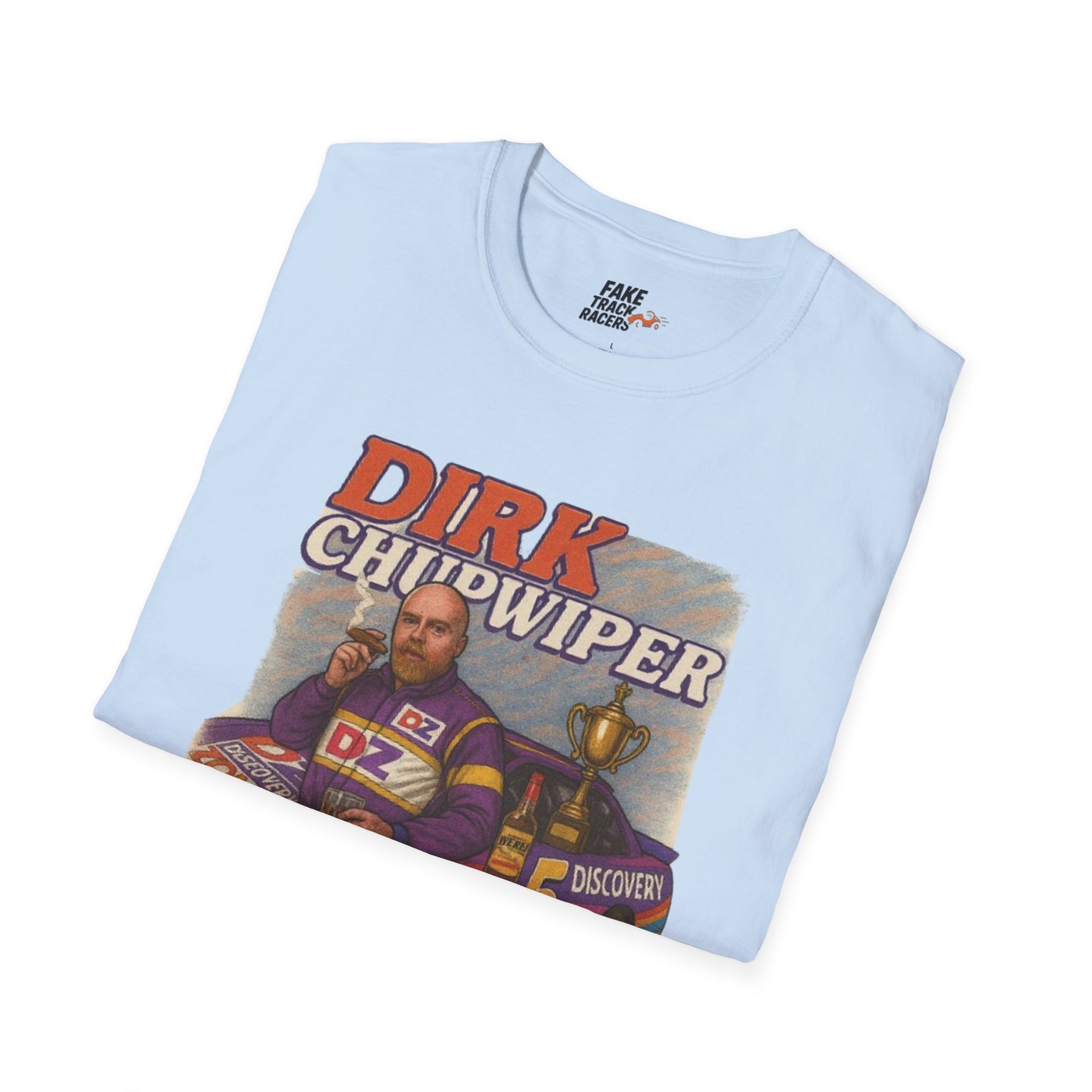 Vintage Style 90s Racing Tee DIRK CHUPWIPER DZ Fake Track Racers