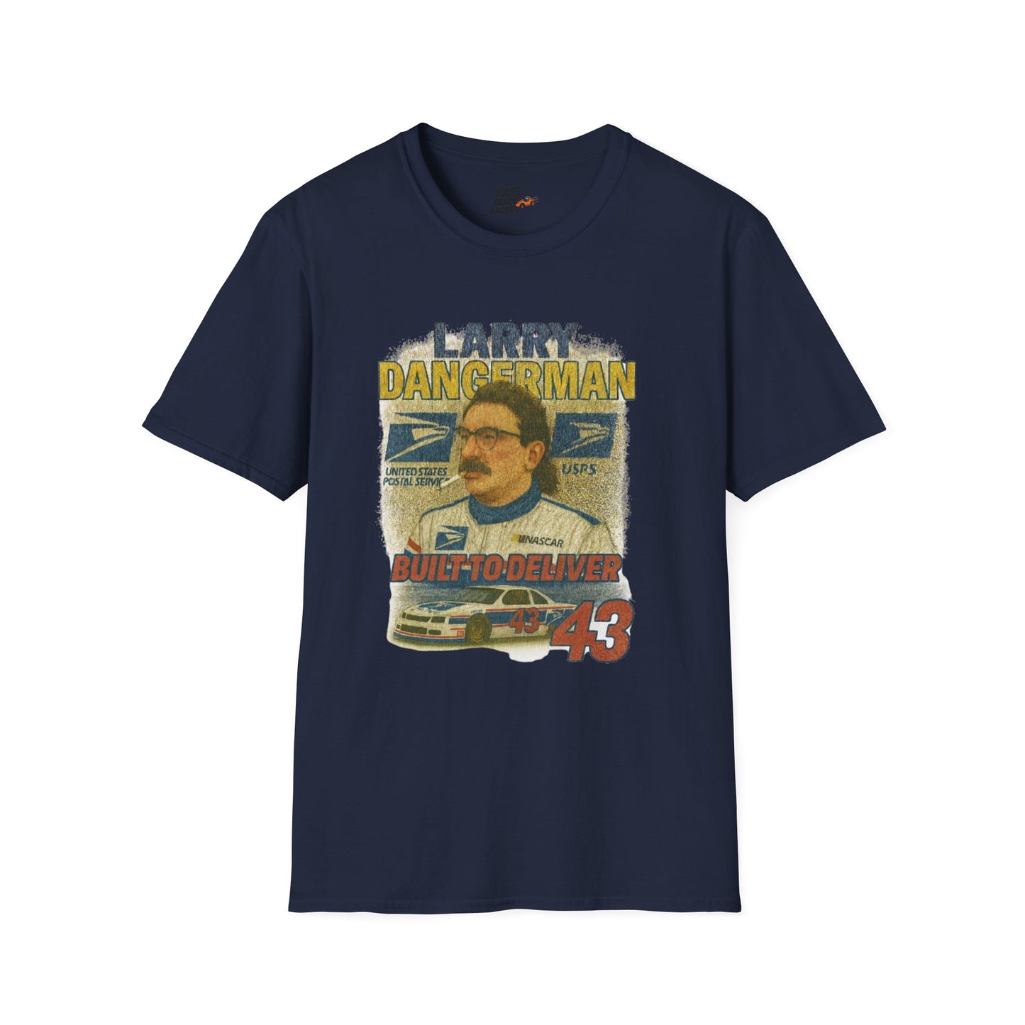 Vintage Style 90s Racing Tee Shirt LARRY DANGERMAN Deliver Shirt Fake Track Racers