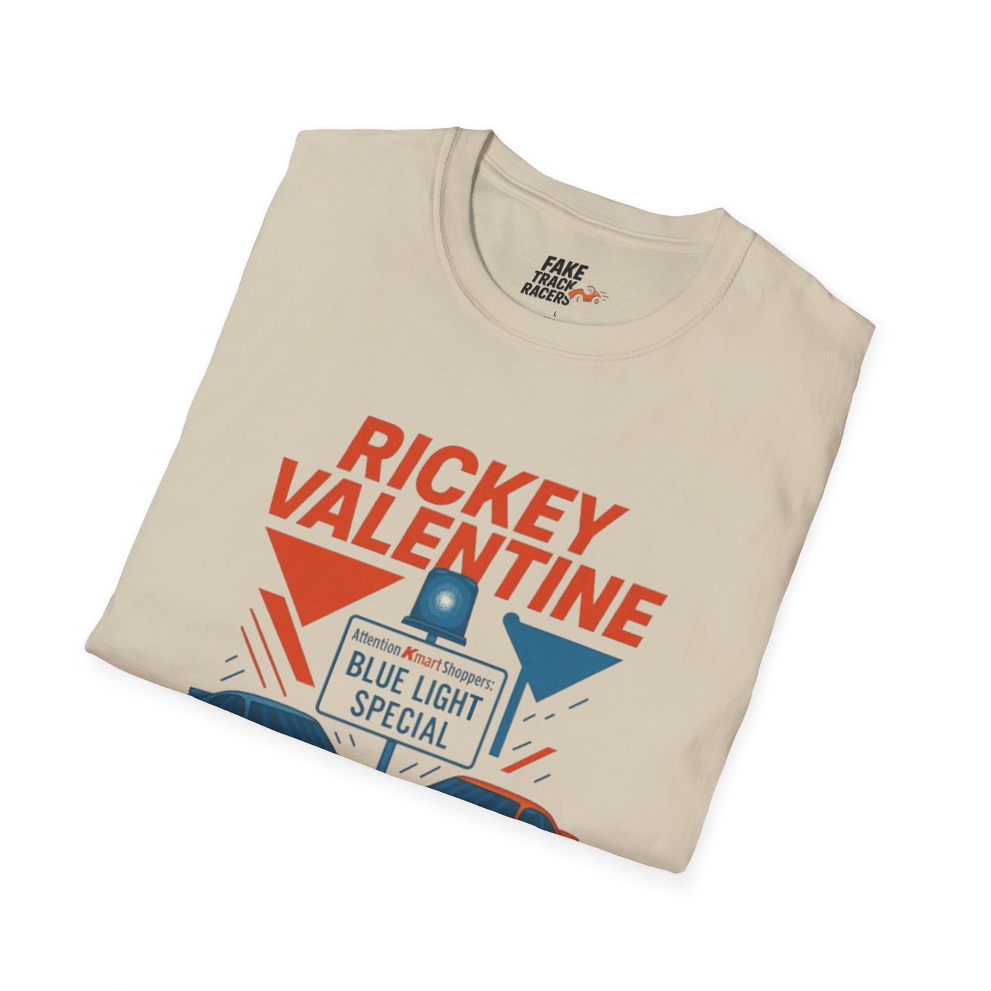Vintage Style 90s Racing Tee Shirt RICKEY VALENTINE KMart Fake Track Racers