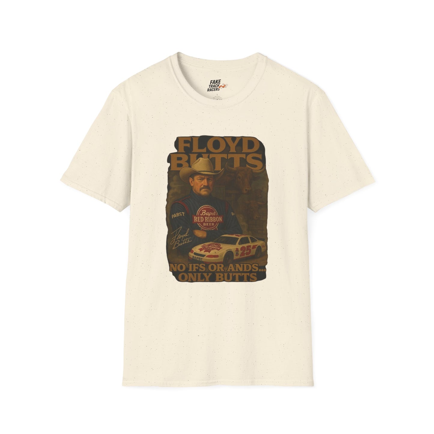 Vintage Style 90s Racing Tee Shirt FLOYD BUTTS Bapst Fake Track Racers