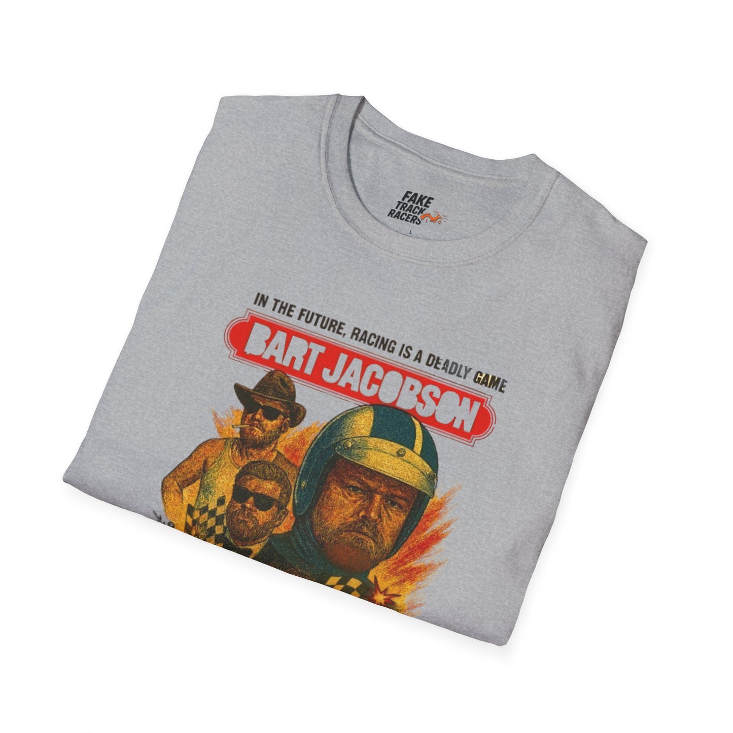 Vintage Style 90s Racing Tee Shirt BART JACOBSON Baddest Fake Track Racers