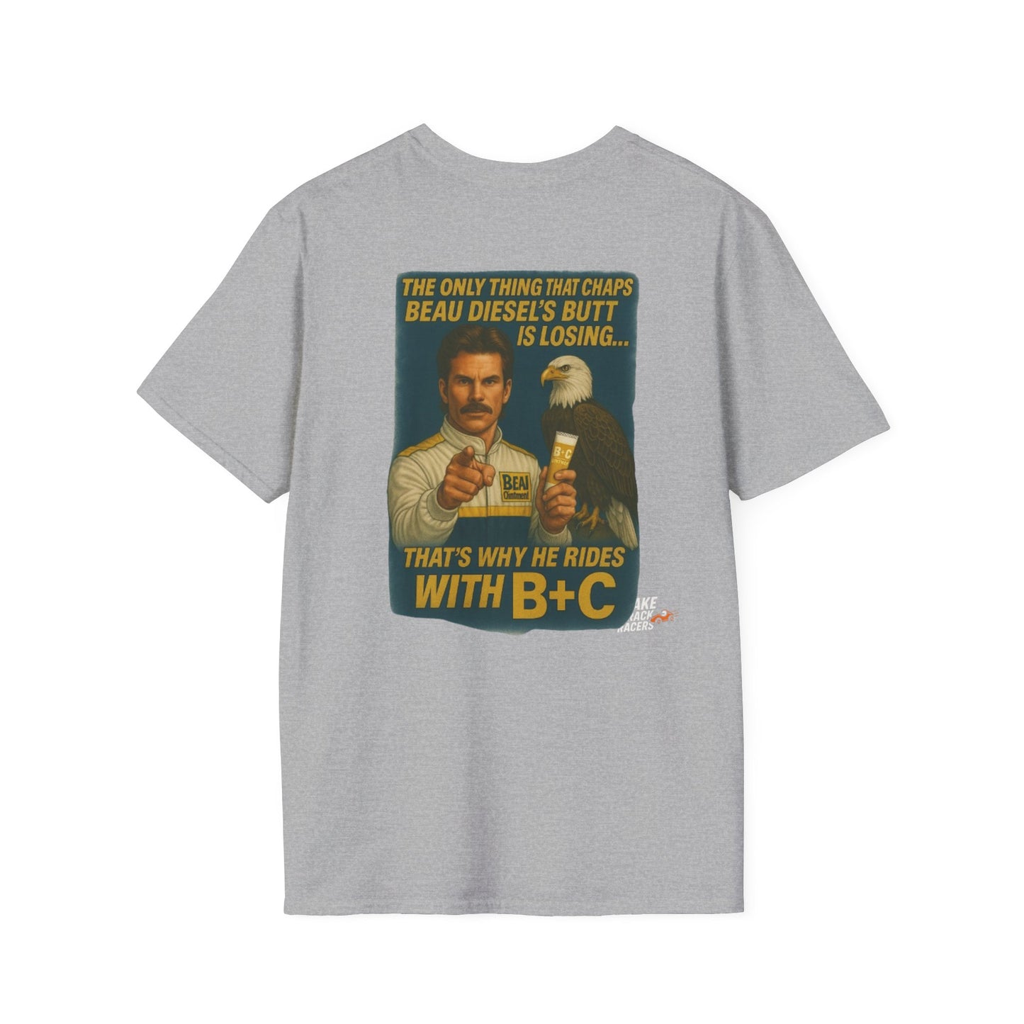 Vintage Style 90s Racing Tee Shirt BEAU DIESEL BC Fake Track Racers