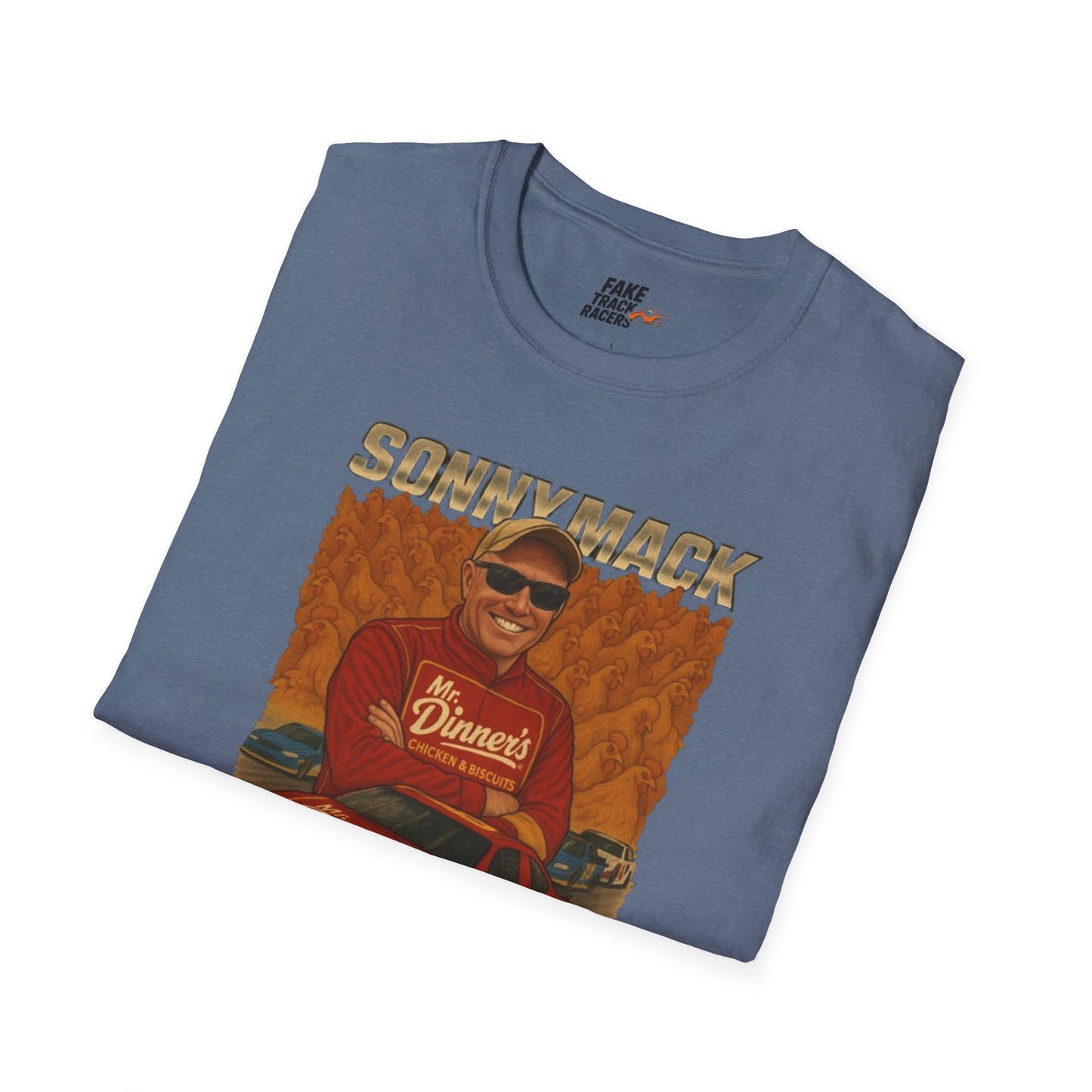 Vintage Style 90s Racing Tee Shirt SONNY MACK Mr Dinners Fake Track Racers