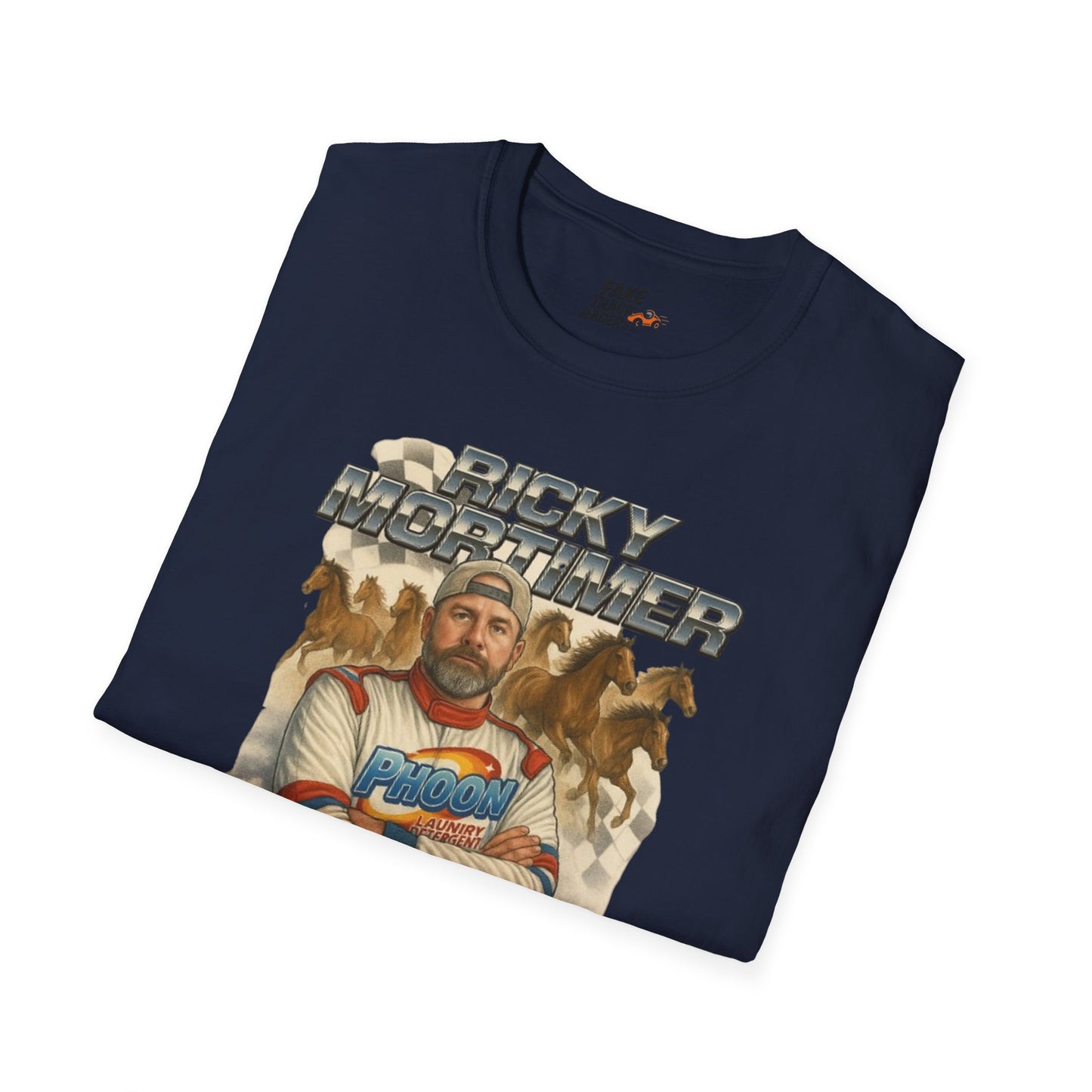 Vintage Style 90s Racing Tee Shirt RICKY MORTIMER PHOON Fake Track Racers