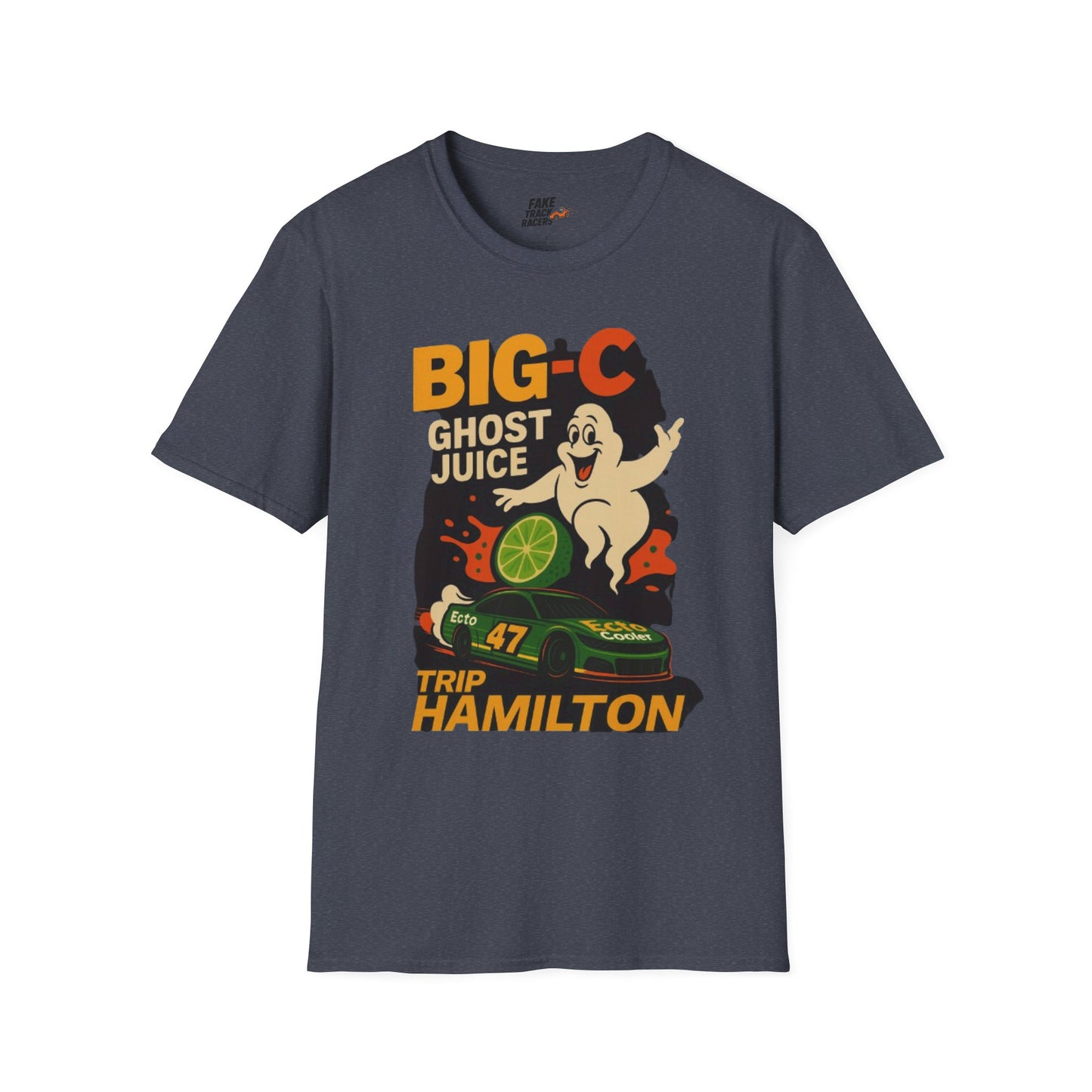 Vintage Style 90s Racing Tee Shirt TRIP HAMILTON BigC Fake Track Racers