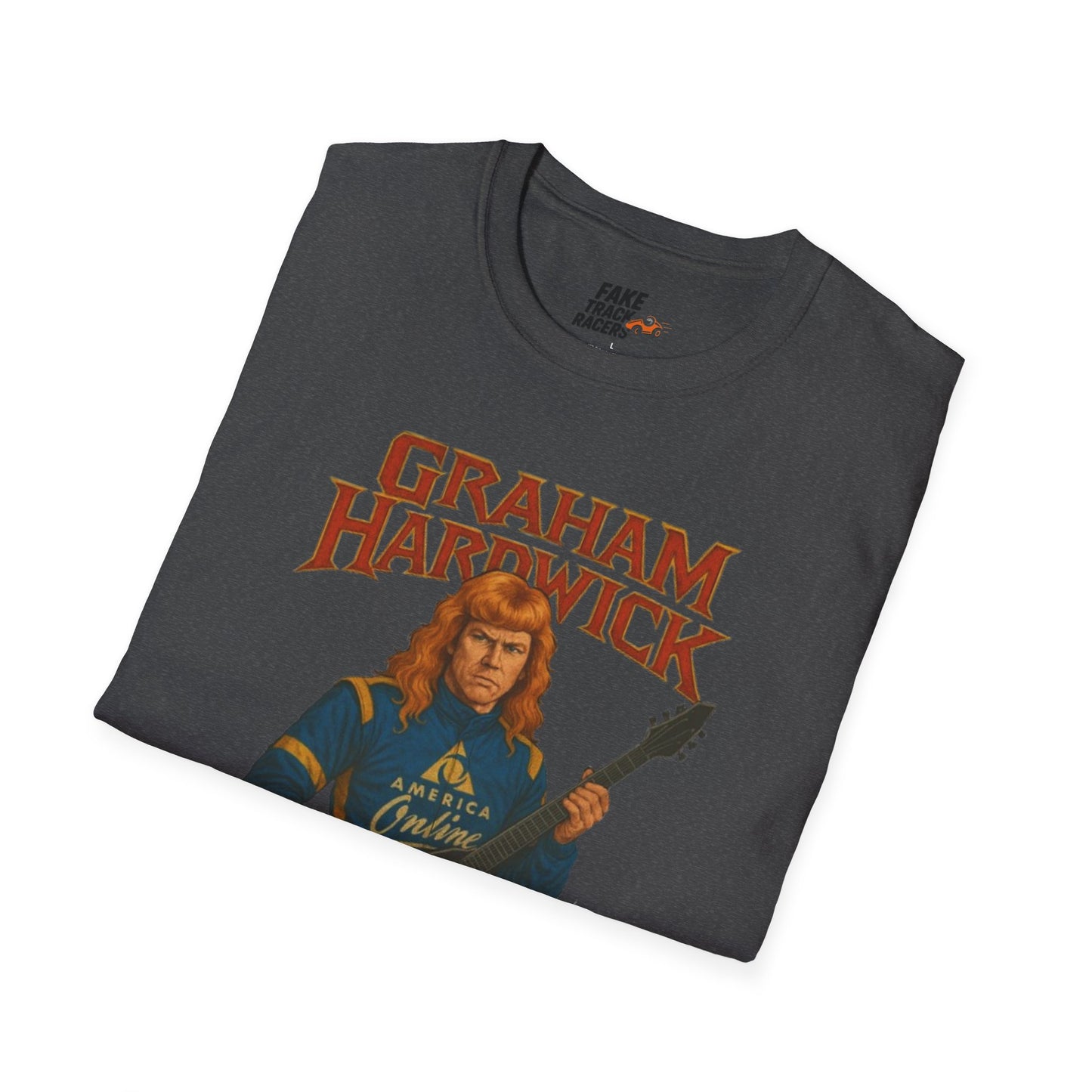 Vintage Style 90s Racing Tee Shirt GRAHAM HARDWICK AOL Fake Track Racers