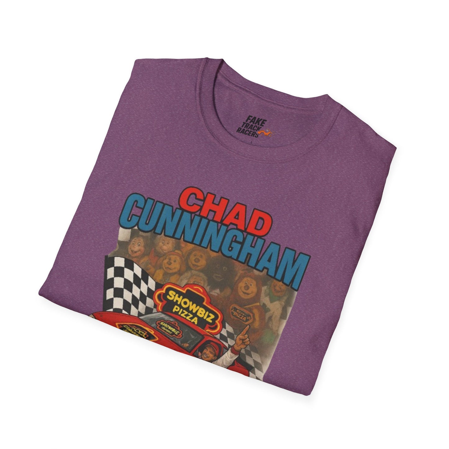 Vintage Style 90s Racing Tee Shirt CHAD CUNNINGHAM Showbiz Fake Track Racers