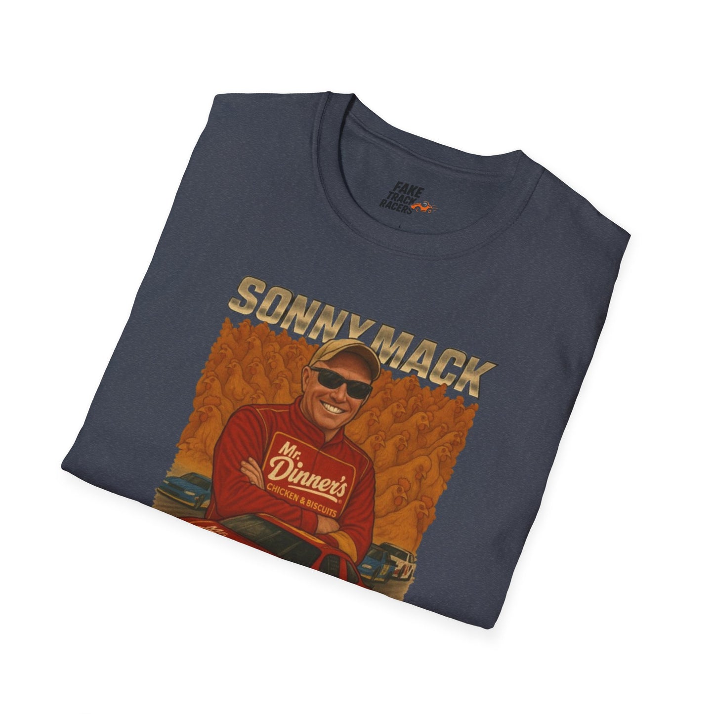 Vintage Style 90s Racing Tee Shirt SONNY MACK Mr Dinners Fake Track Racers